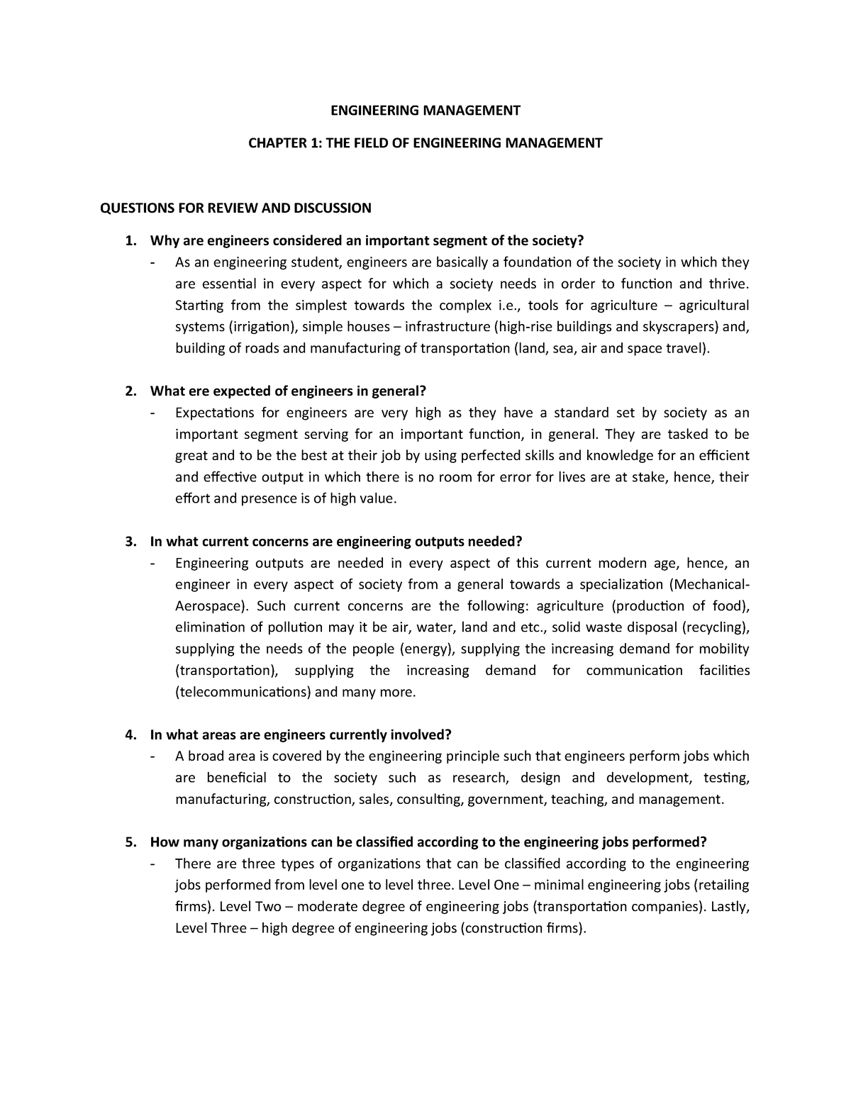 Chapter 1 engineering managementdocx pdf free - ENGINEERING MANAGEMENT ...