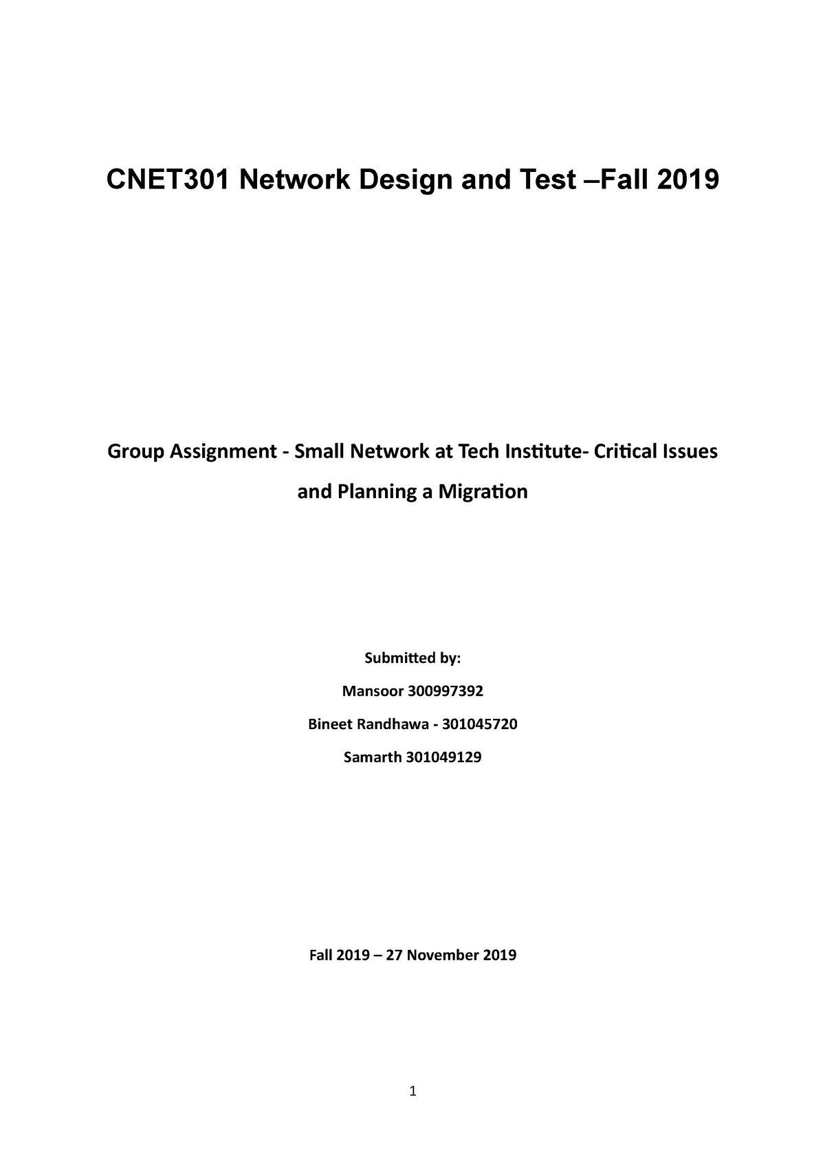 assignment network design