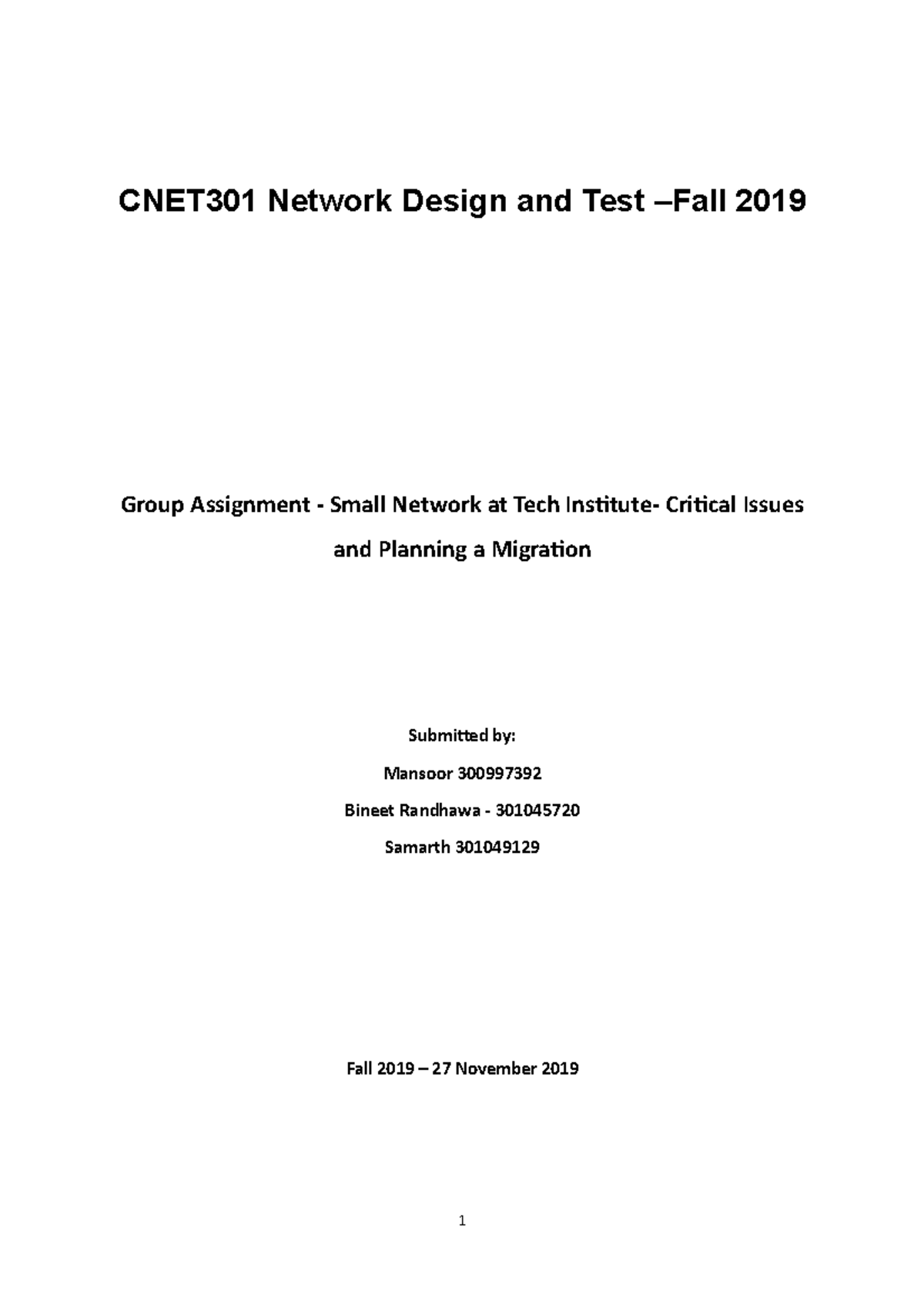 assignment network design