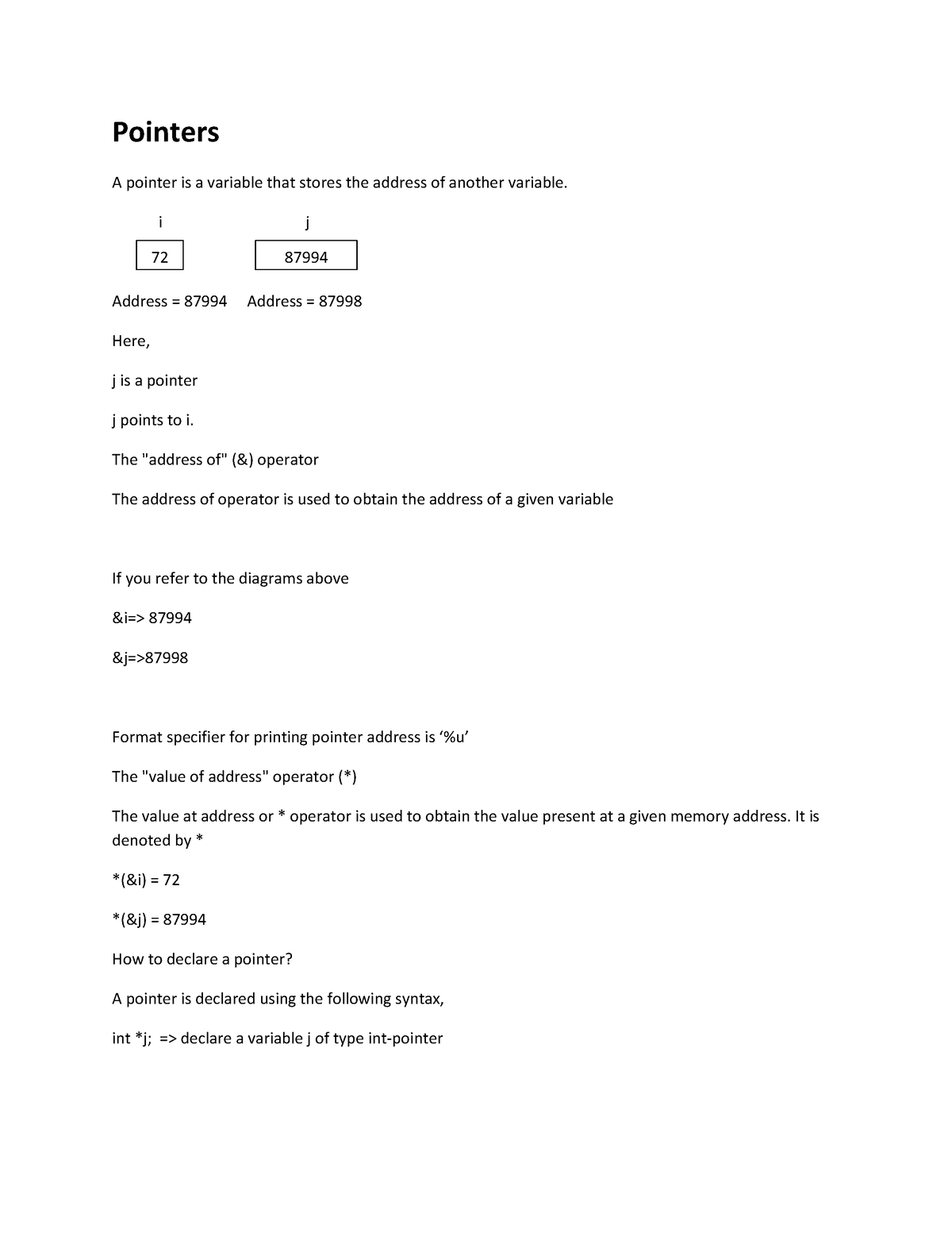 c-pointers-note-on-pointer-variables-in-c-pointers-a-pointer-is-a