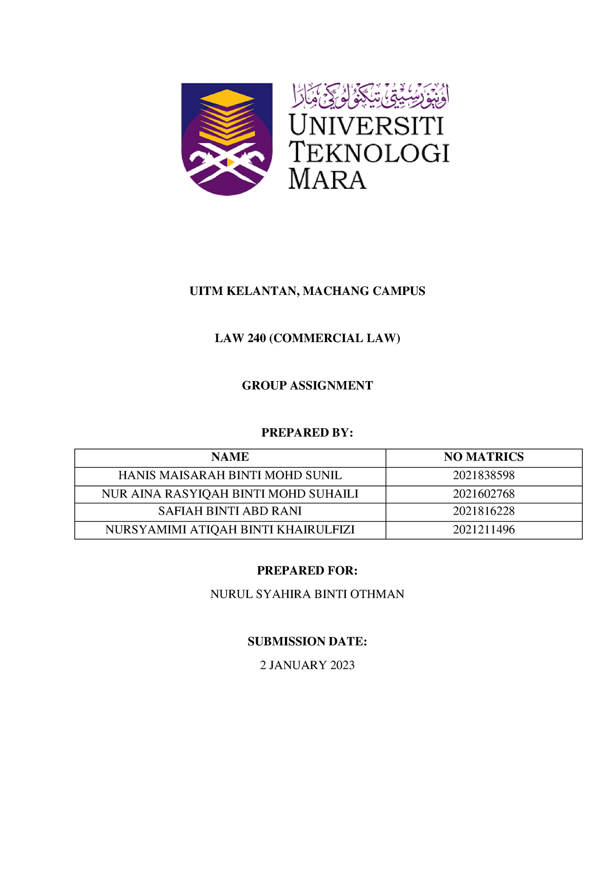 law240 assignment