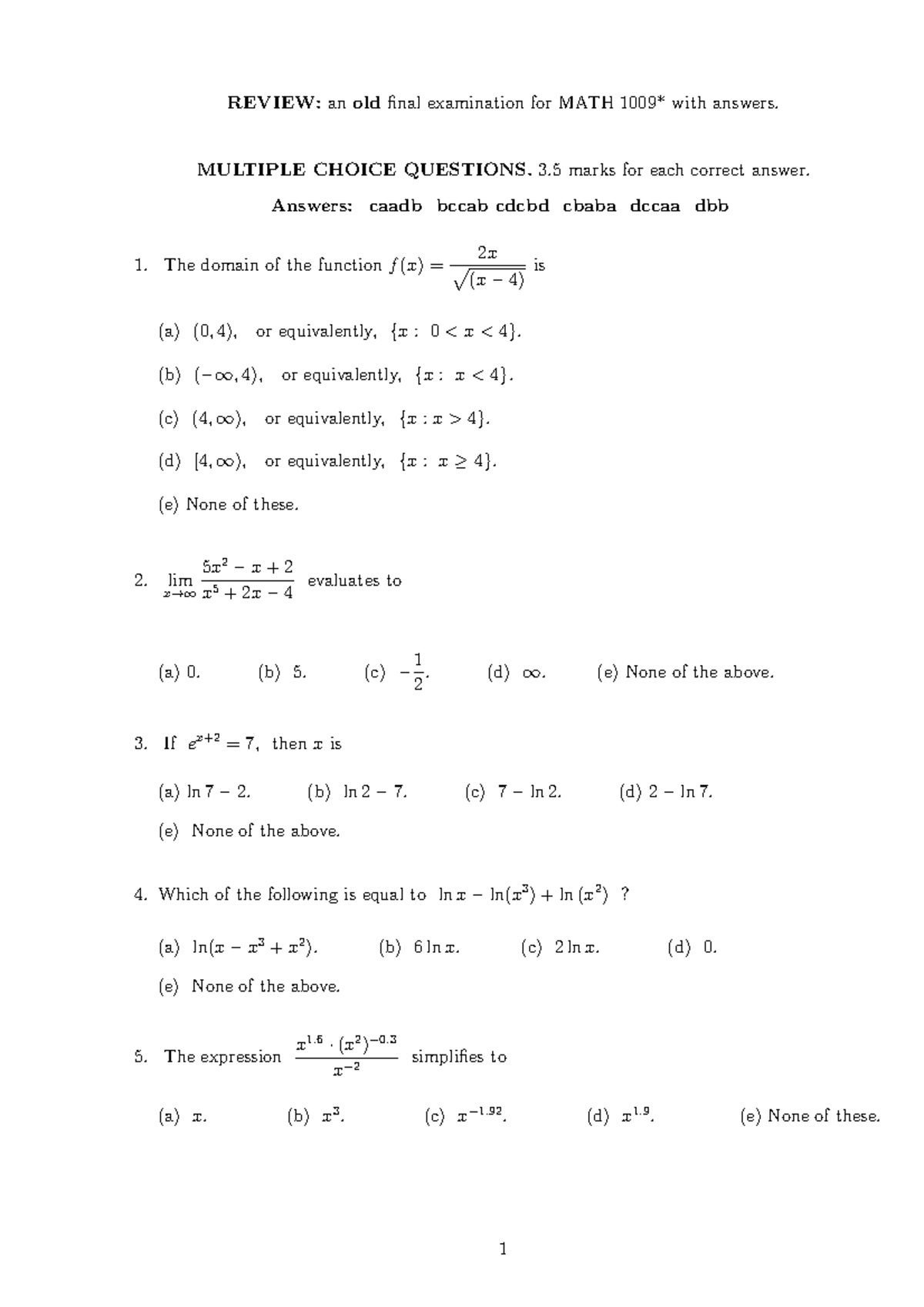 Final Exam 2019, questions and answers - REVIEW:anoldfinal examination ...