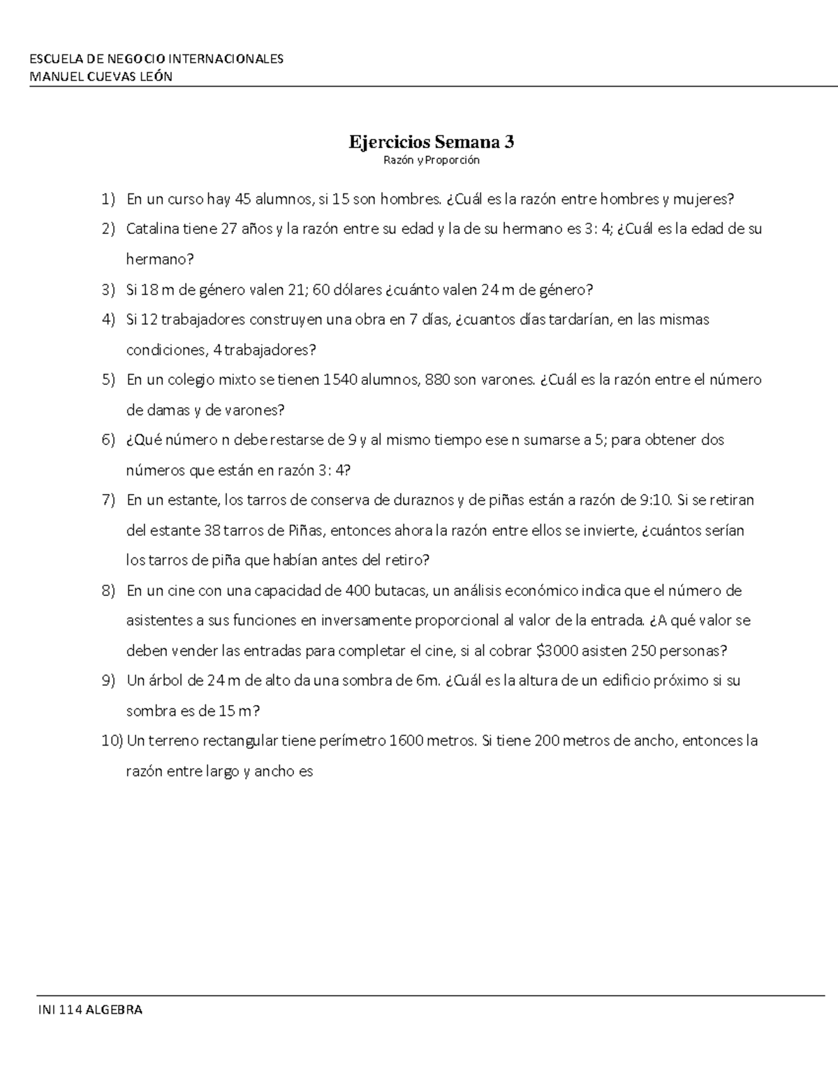 Semana 3 2 - ESCUELA DE NEGOCIO INTERNACIONALES MANUEL CUEVAS LEÓN INI ...