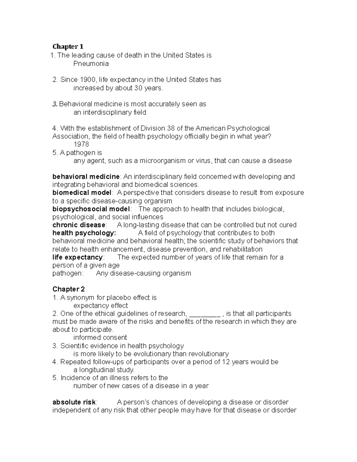 health-psychology-exam-1-chapter-1-1-the-leading-cause-of-death-in