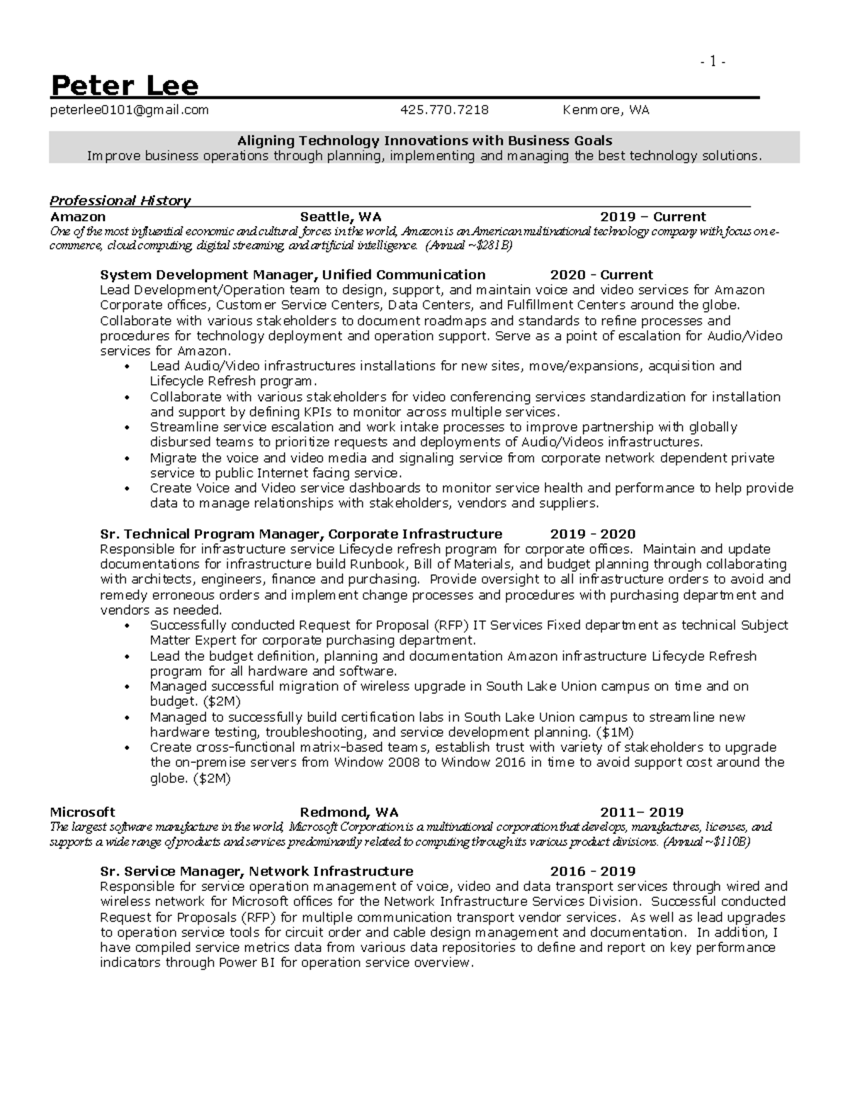 Peter Lee CV - information about the cv of lee - Peter Lee peterlee0101 ...