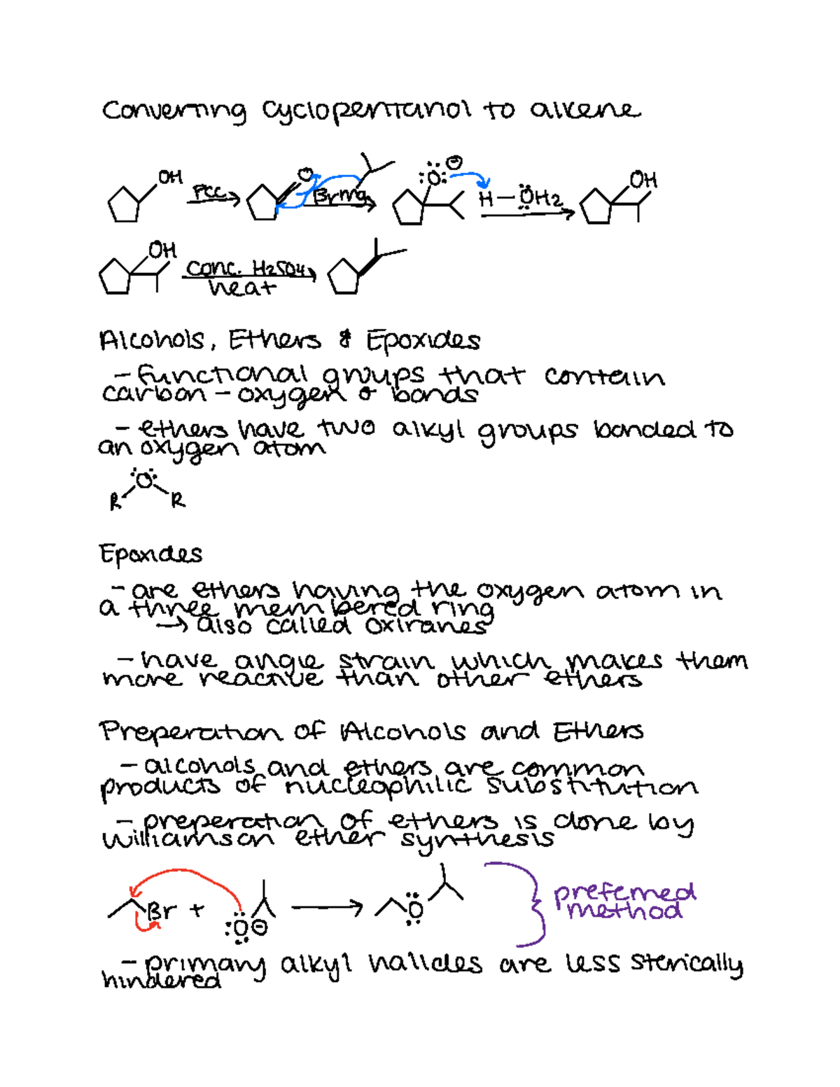 Epoxies - course material - Converting Cyclopentanol to alkene on O 02 ...