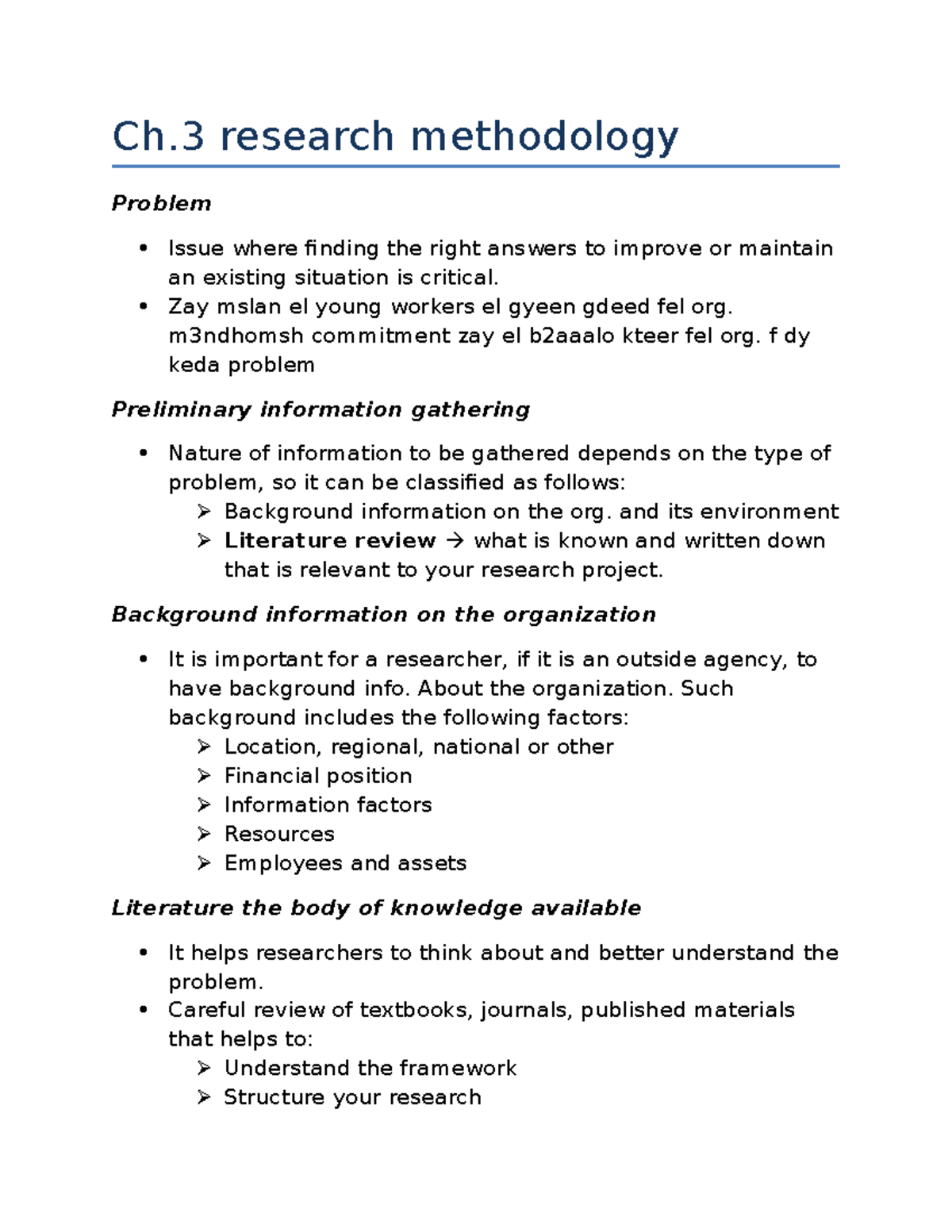 chapters in research methodology