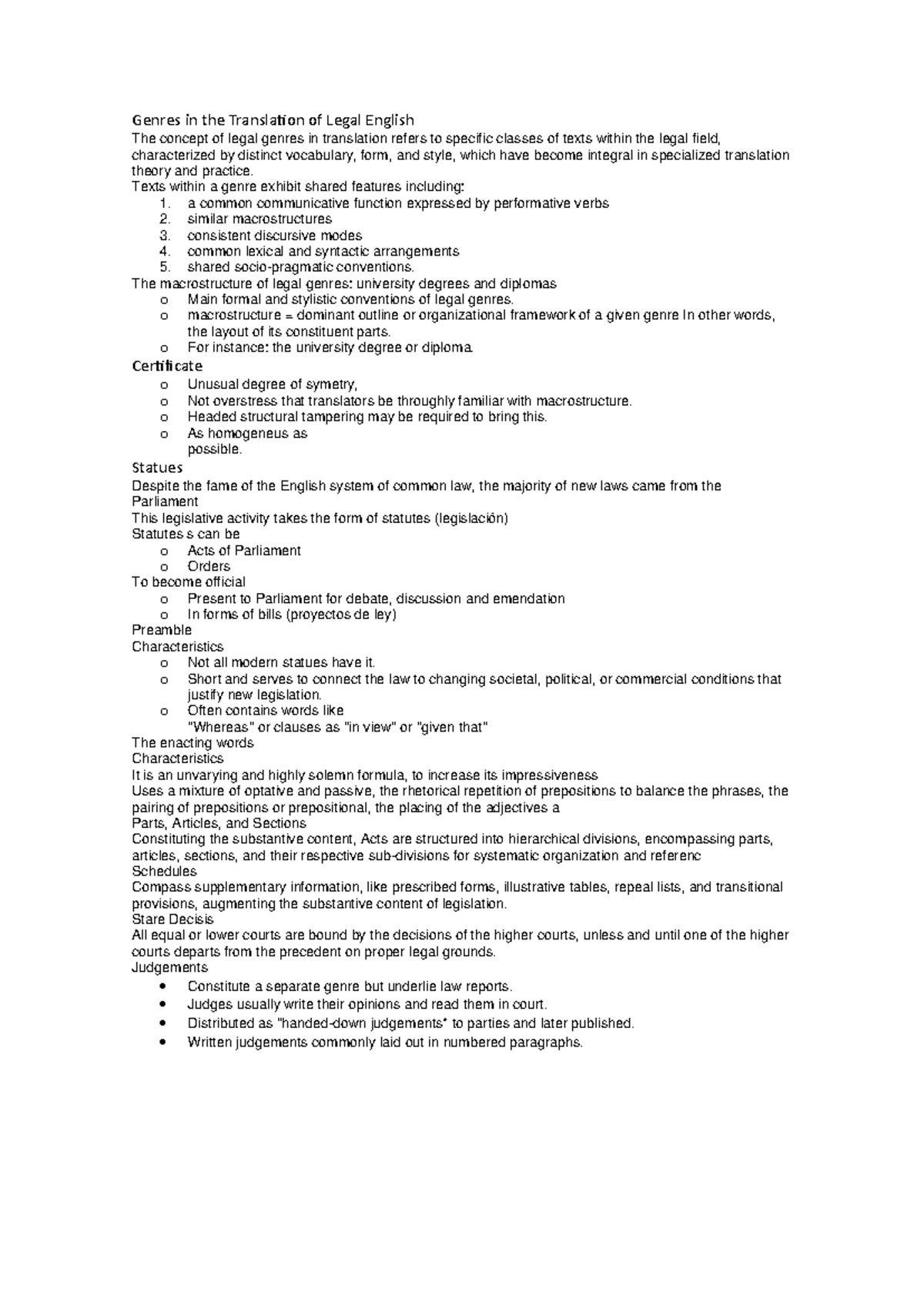 Reporte 4 Genres in the Translation of Legal English The concept of