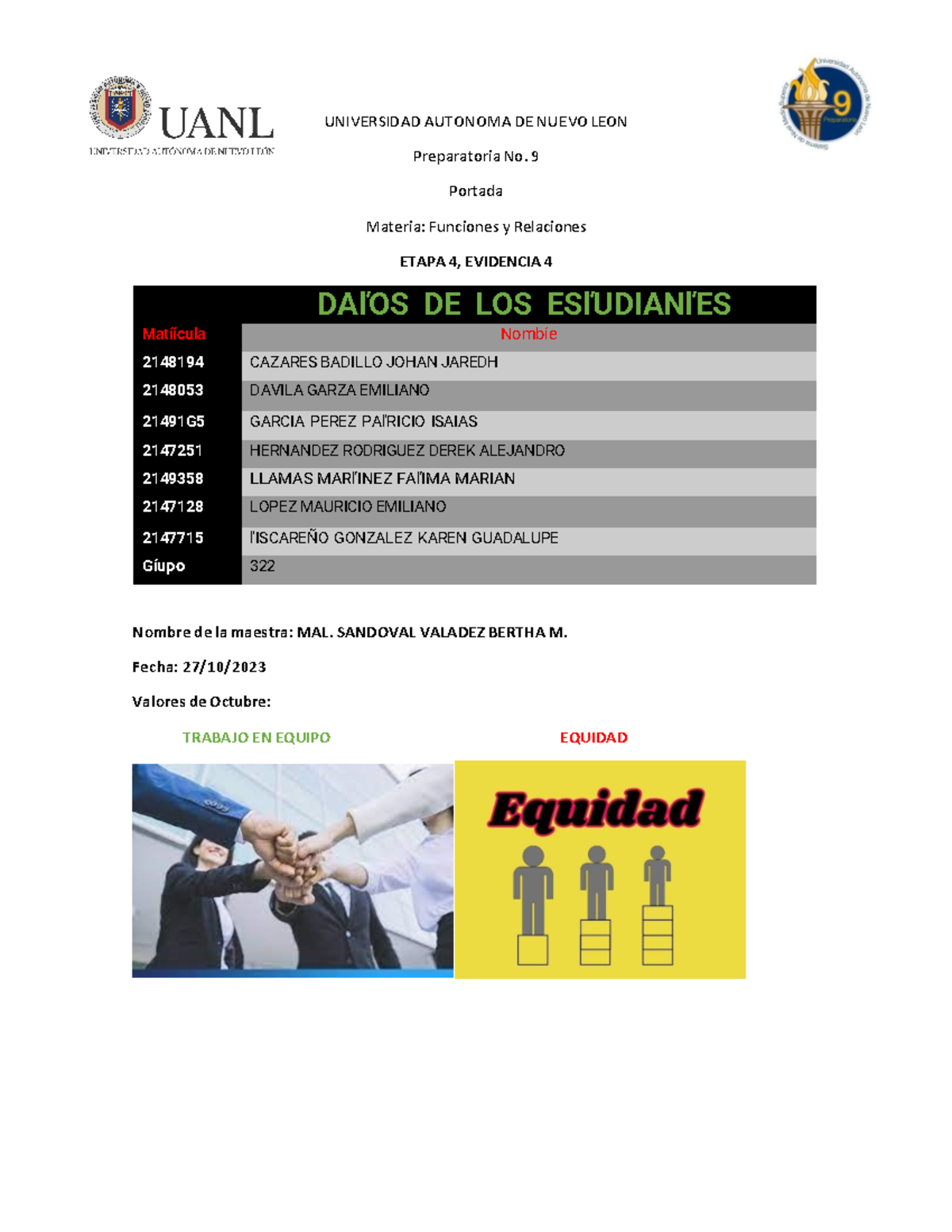 Evidencia 4Etapa 4 Equipo 5 - UNIVERSIDAD AUTONOMA DE NUEVO LEON ...