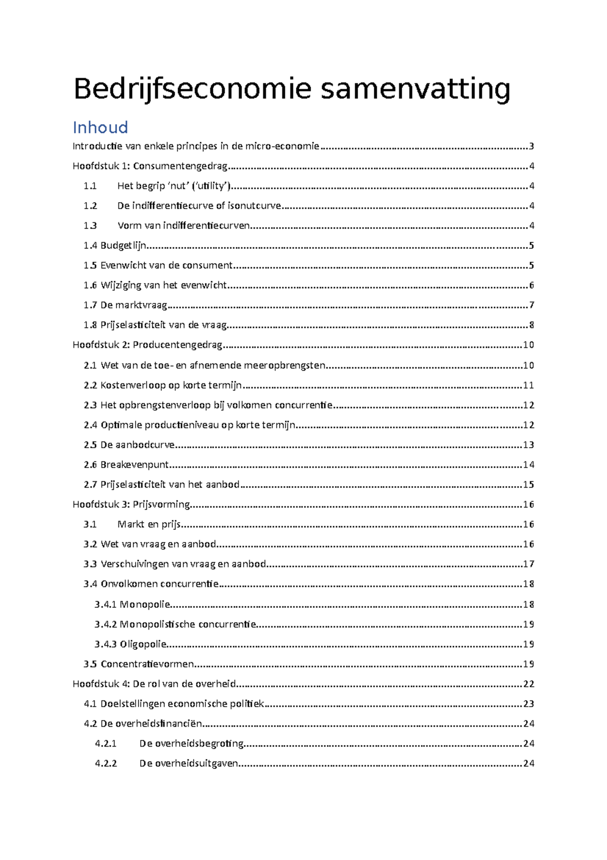 Samenvatting Bedrijfseconomie Hoofdstuk 1 Tot 5 - Bedrijfseconomie ...