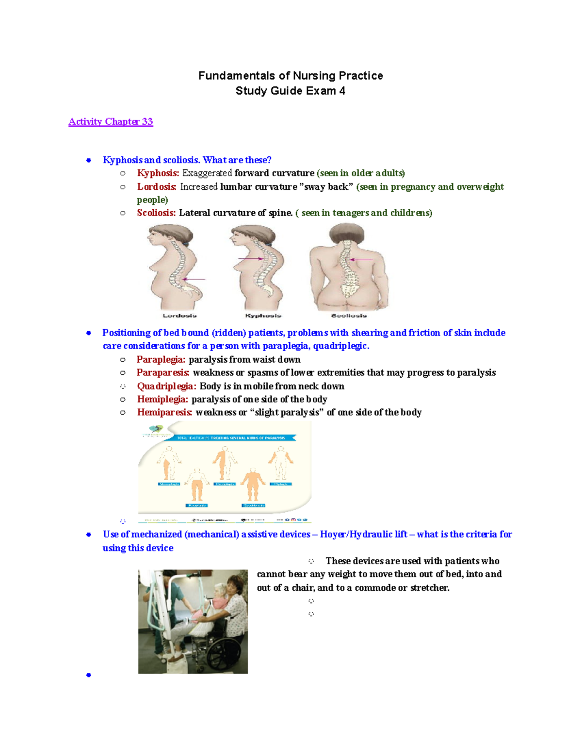 EX 4. Study Guide Fundamentals - Fundamentals Of Nursing Practice Study ...