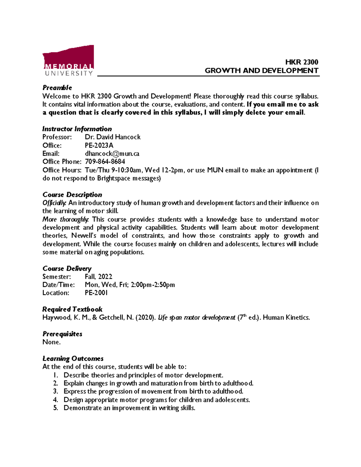 hkr-2300-syllabus-hkr-2300-growth-and-development-preamble-welcome