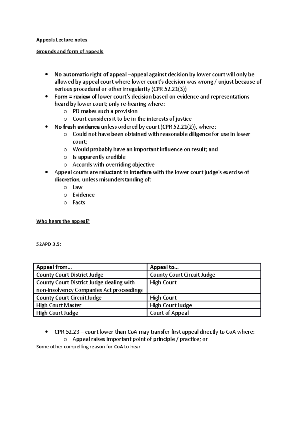 Appeals Lecture notes - Appeals Lecture notes Grounds and form of ...