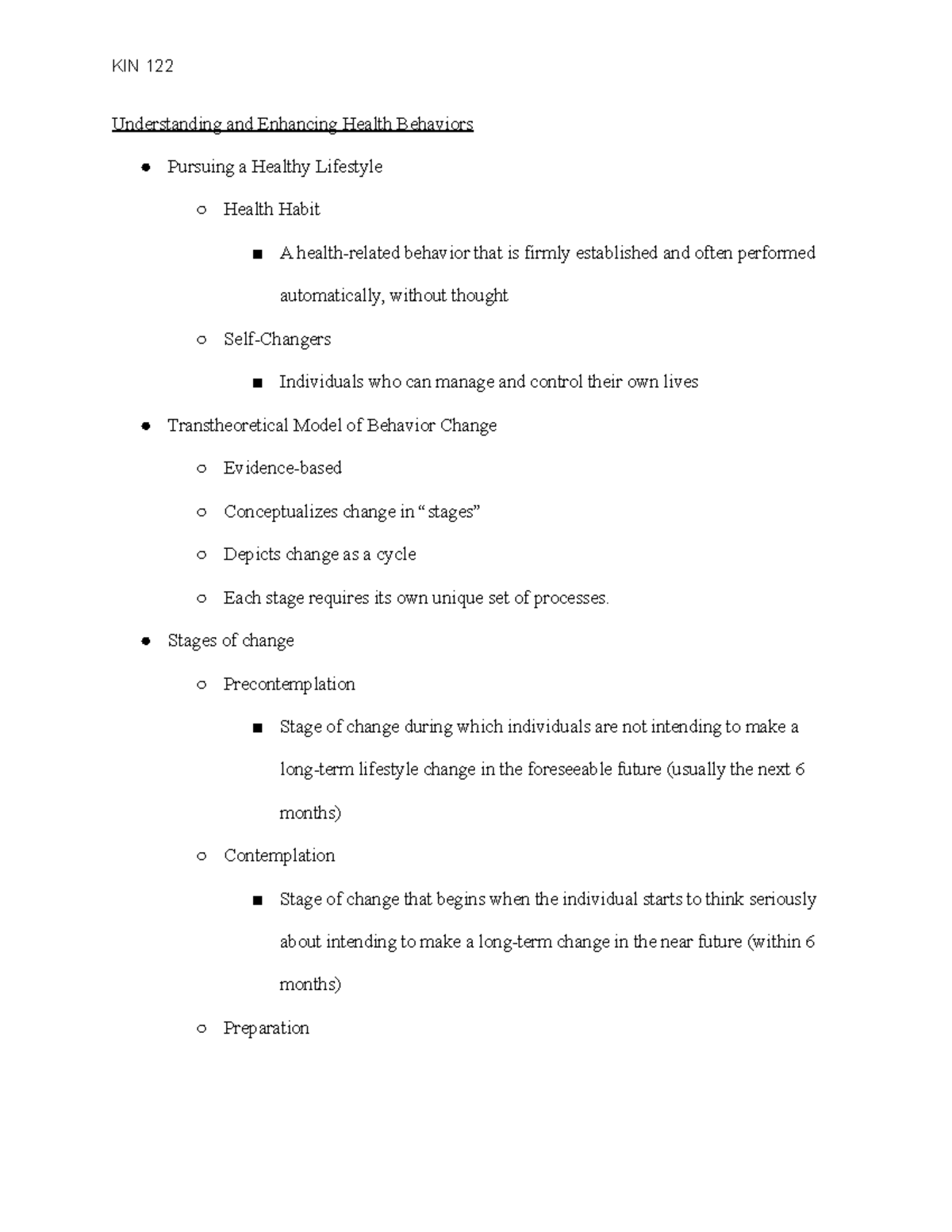 Understanding and Enhancing Health Behaviors - Stages of change ...