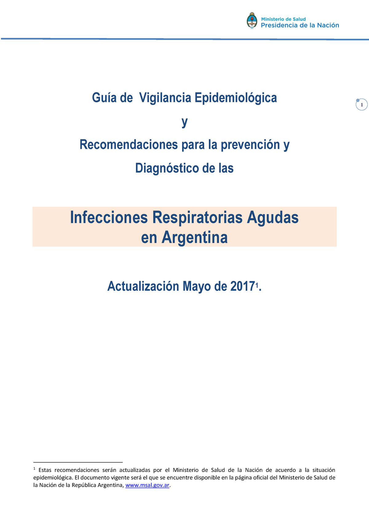 Guia Recomendaciones Infecciones Respiratorias Agudas Argentina 1