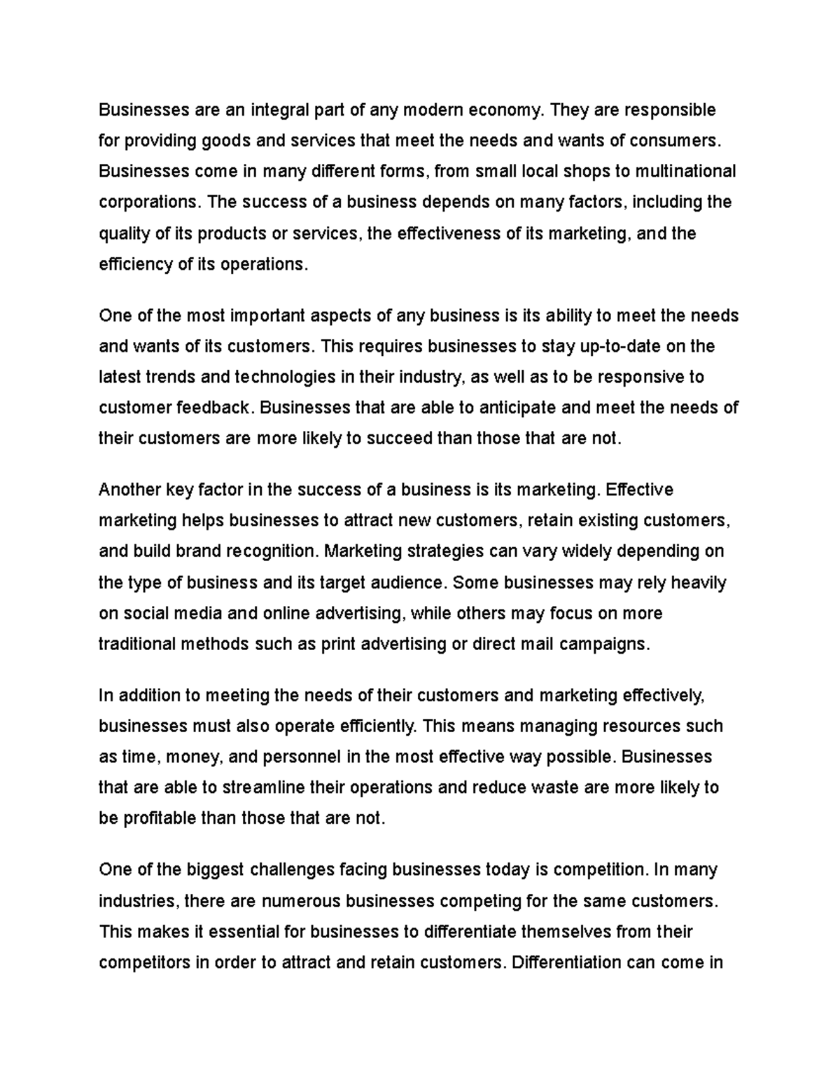Studoc-3 - Class notes - Businesses are an integral part of any modern ...