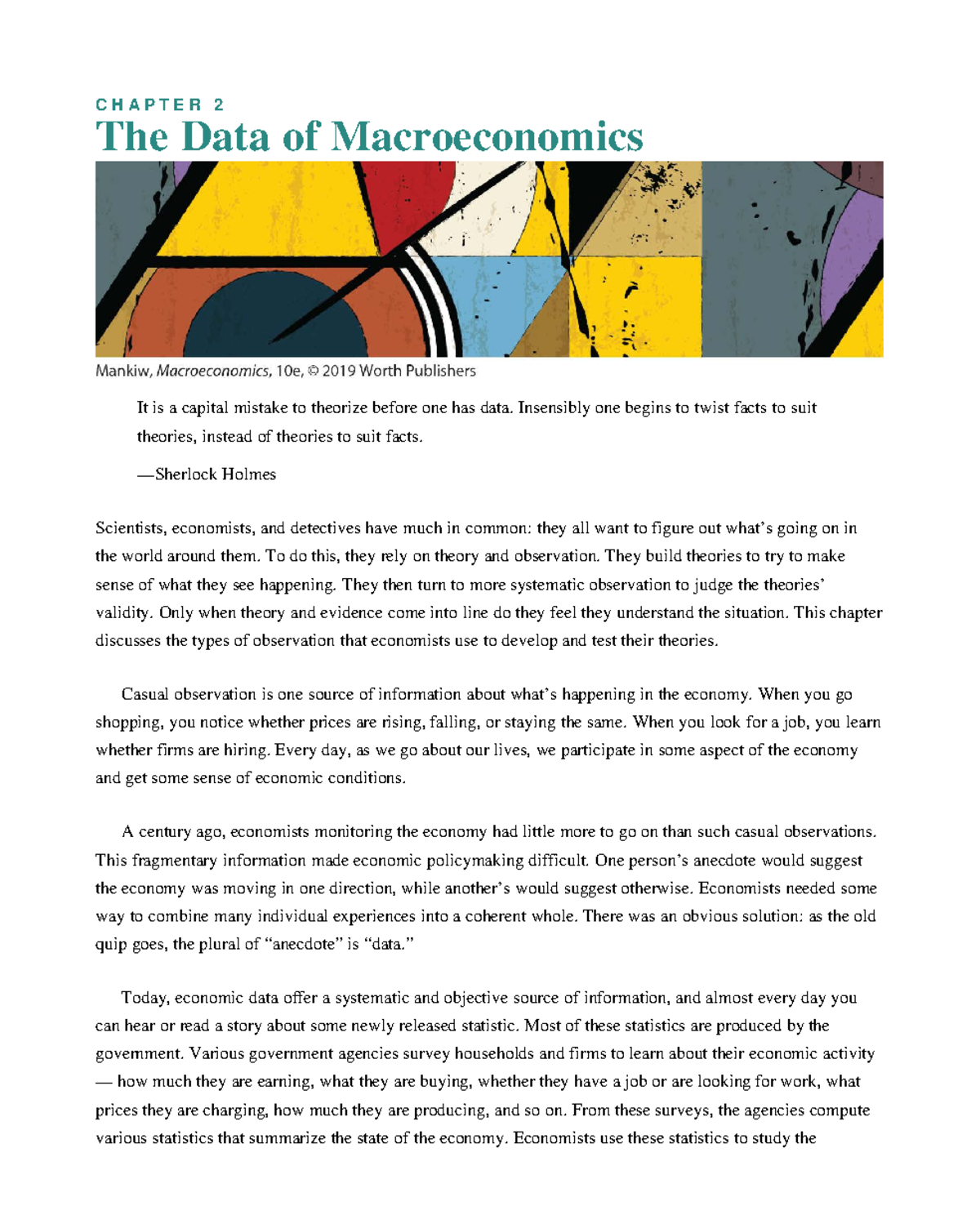 Chap 2 Readings - The Data Of Macroeconomics - C H A P T E R 2 The Data ...