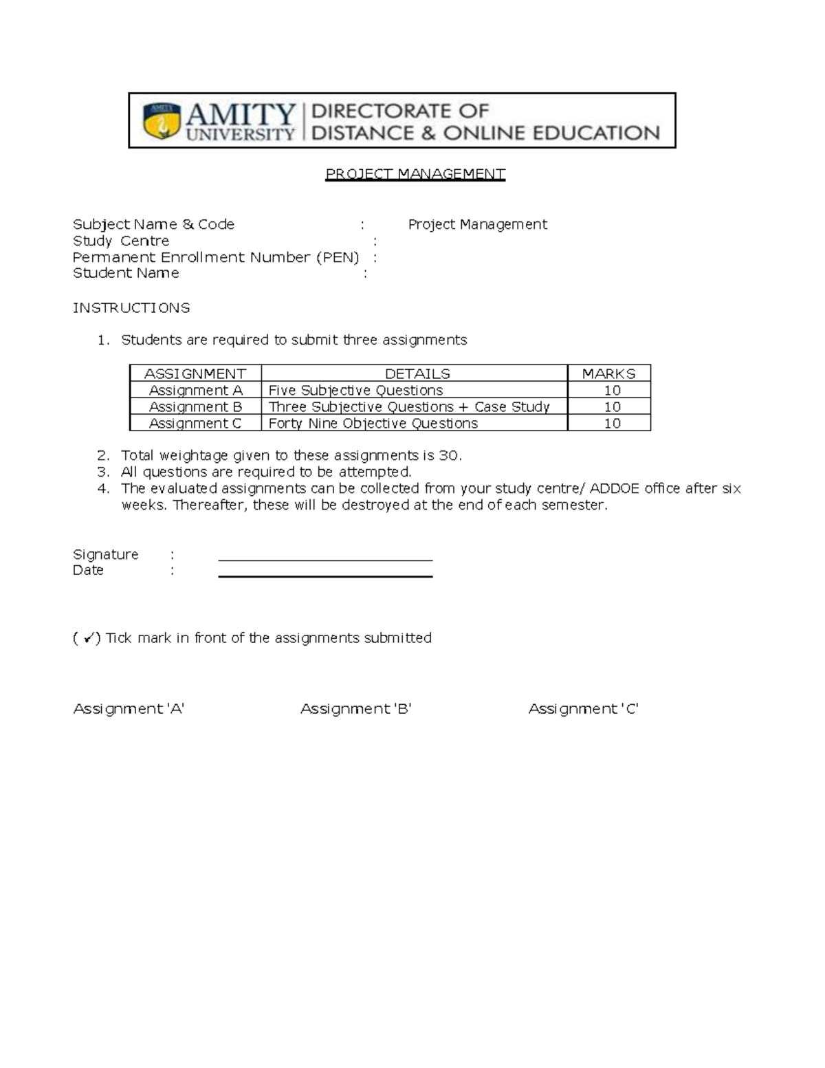 Project Management Assignment Sample Project Planning - ASSIGNMENTS ...