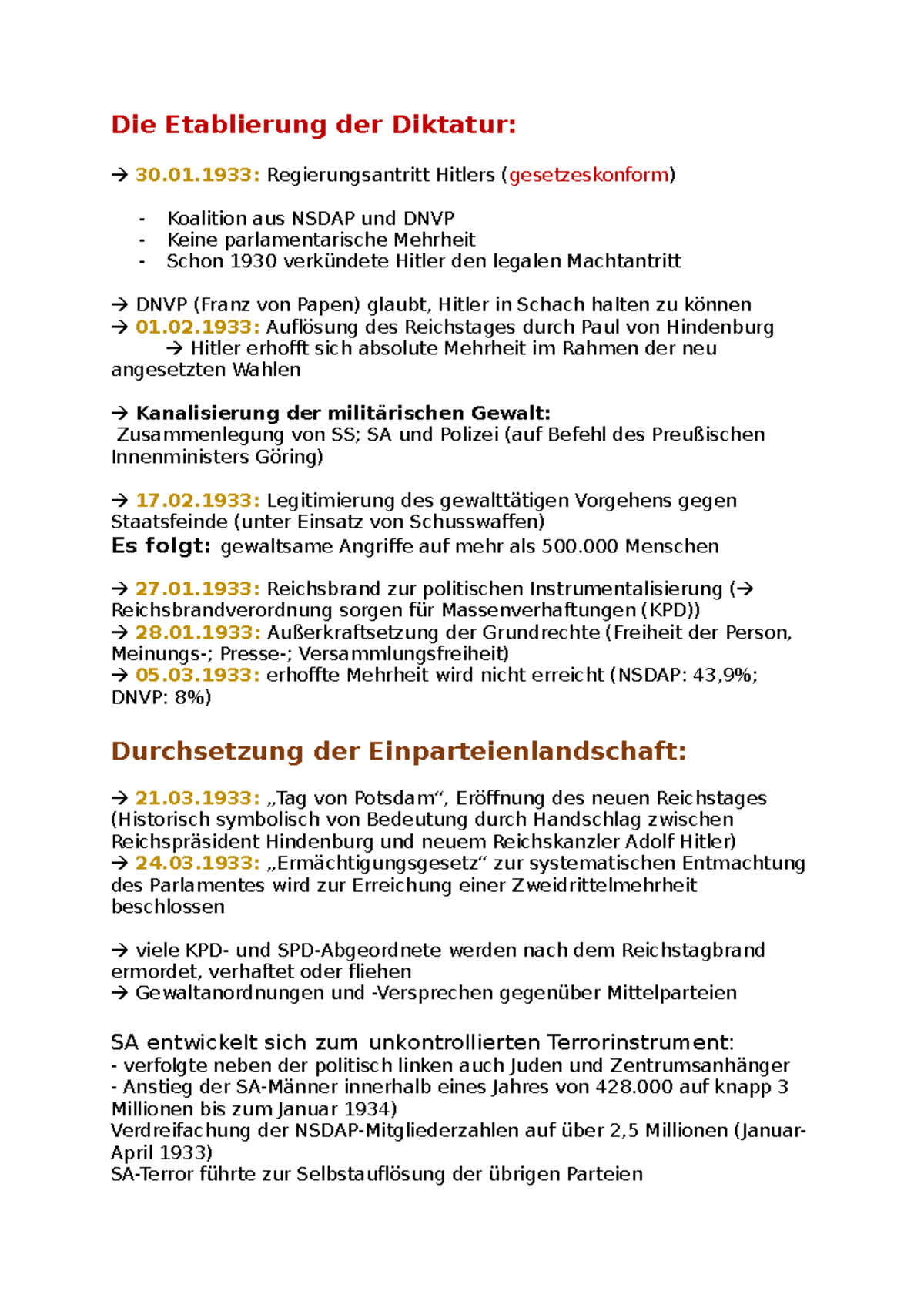 Gleichschaltung (193334) Die Etablierung der Diktatur 30.01