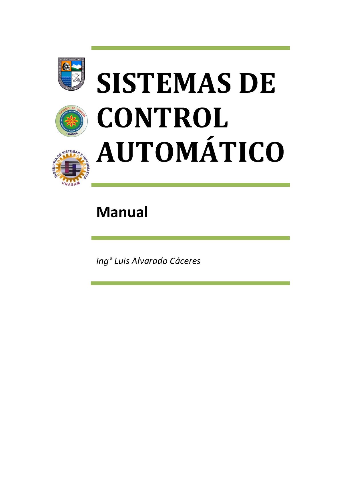 Sist Control Autom V7 - Apuntes 1-8 - SISTEMAS DE CONTROL Manual Luis ...