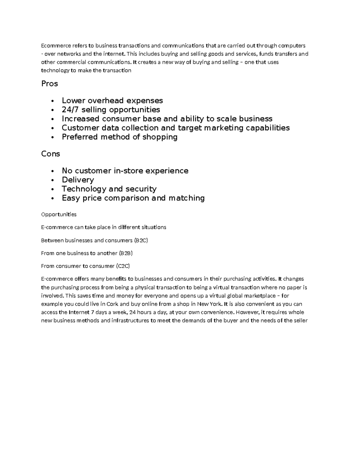 btvn refers to business transactions and