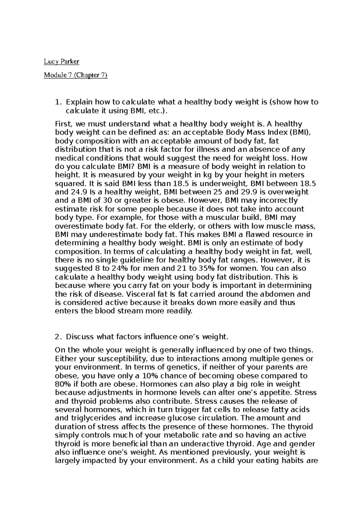 Chapter 7 - Lecture notes 7 - Lucy Parker Module 7 (Chapter 7) 1 ...