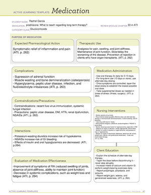 Ati Prednisone Ati Nrsg 102 Studocu