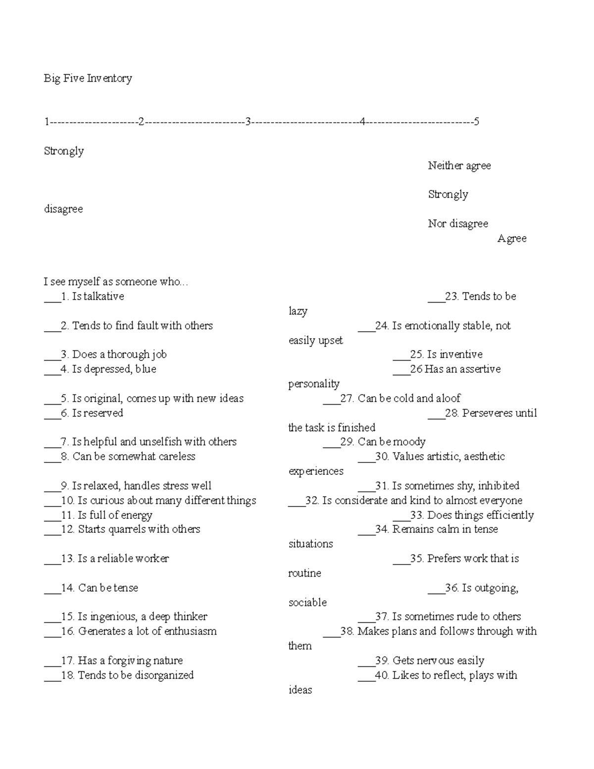 L10 Big-five-inventory - PS101 - WLU - Studocu