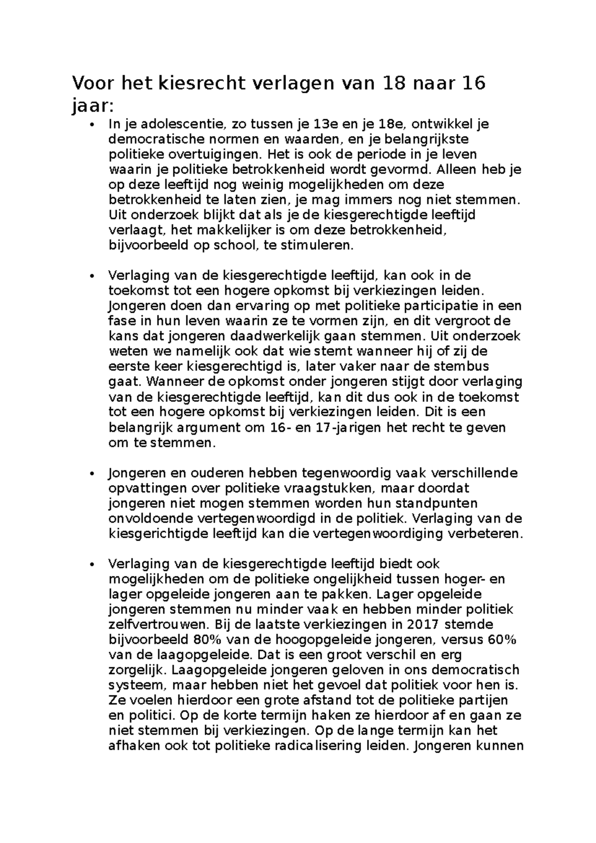 Debat LLP leerjaar 2021/2022 Voor het kiesrecht verlagen van 18 naar 16 jaar In je Studeersnel Debat LLP leerjaar 2021/2022 Voor het kiesrecht verlagen van 18 naar 16 jaar In je Studeersnel