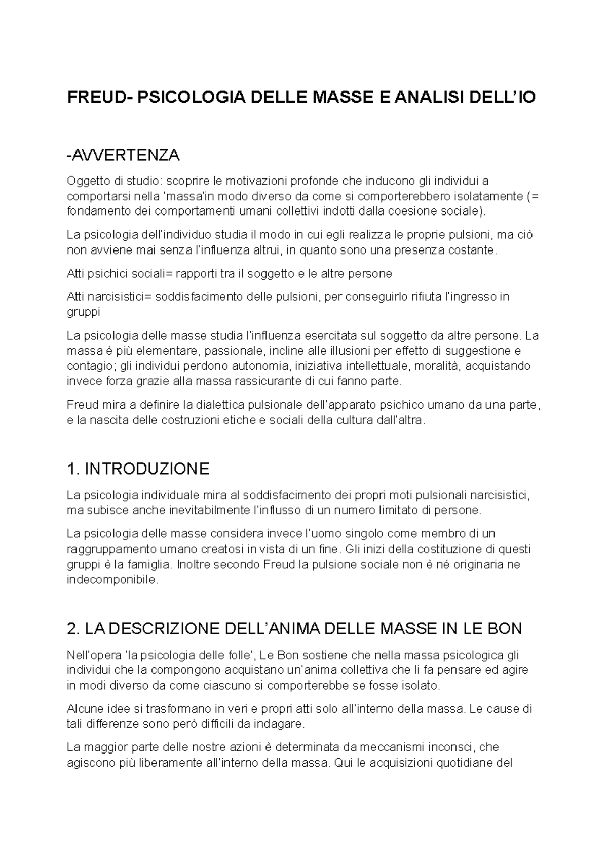 psicologia delle masse e analisi dell io