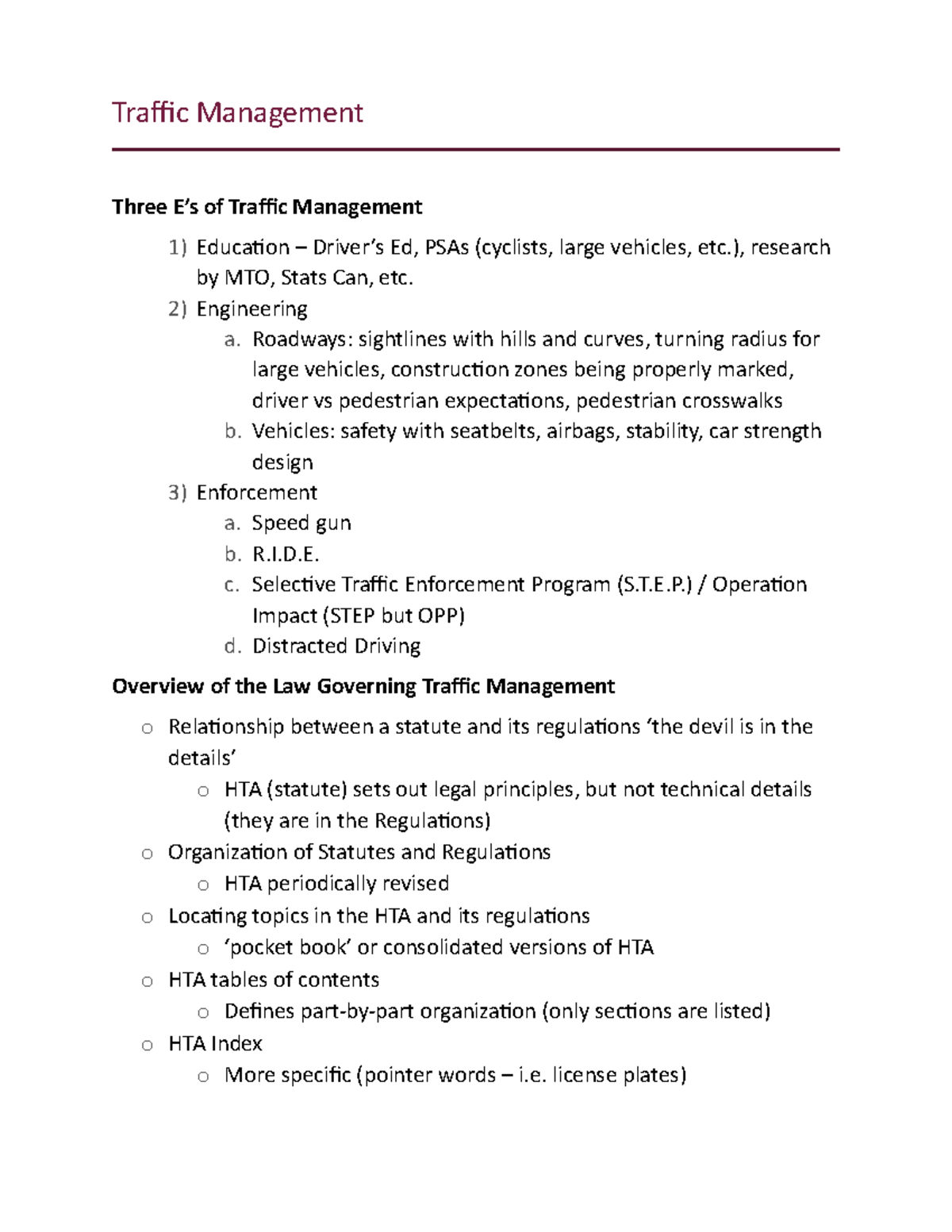 Traffic Management Note - Traffic Management Three E’s of Traffic ...