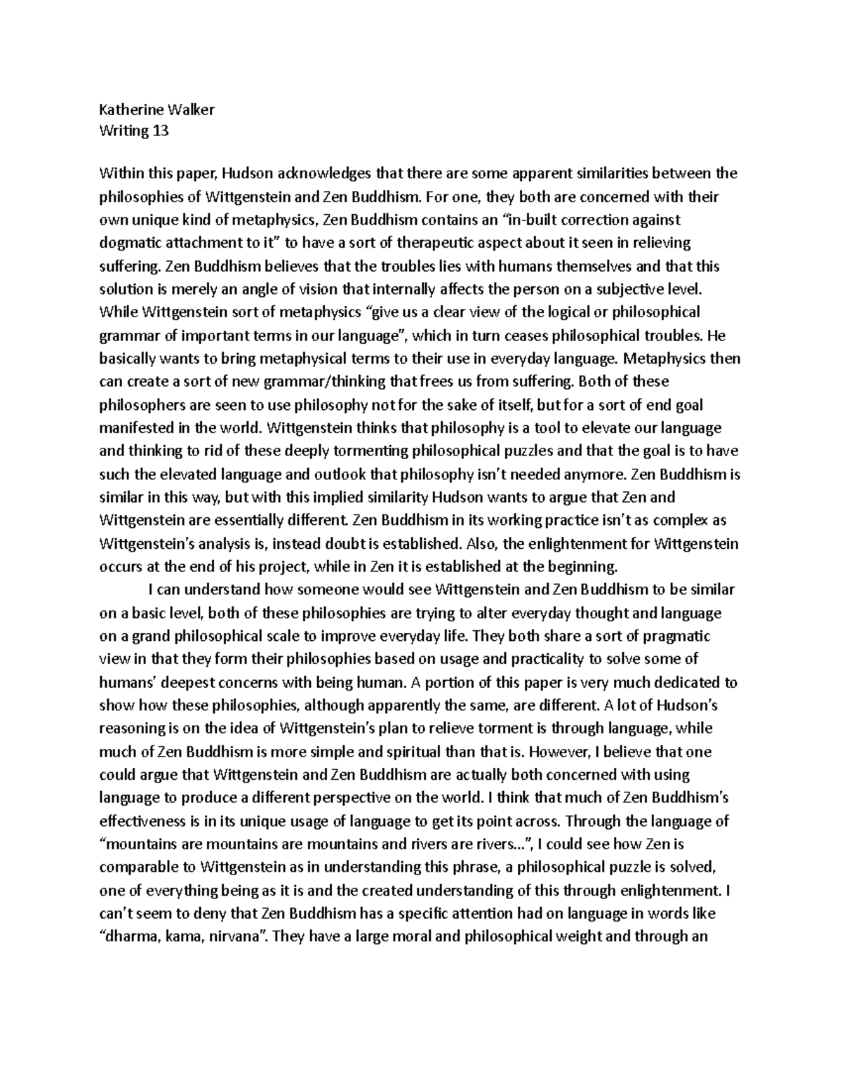Bp13 - Grade: A - Katherine Walker Writing 13 Within this paper, Hudson ...