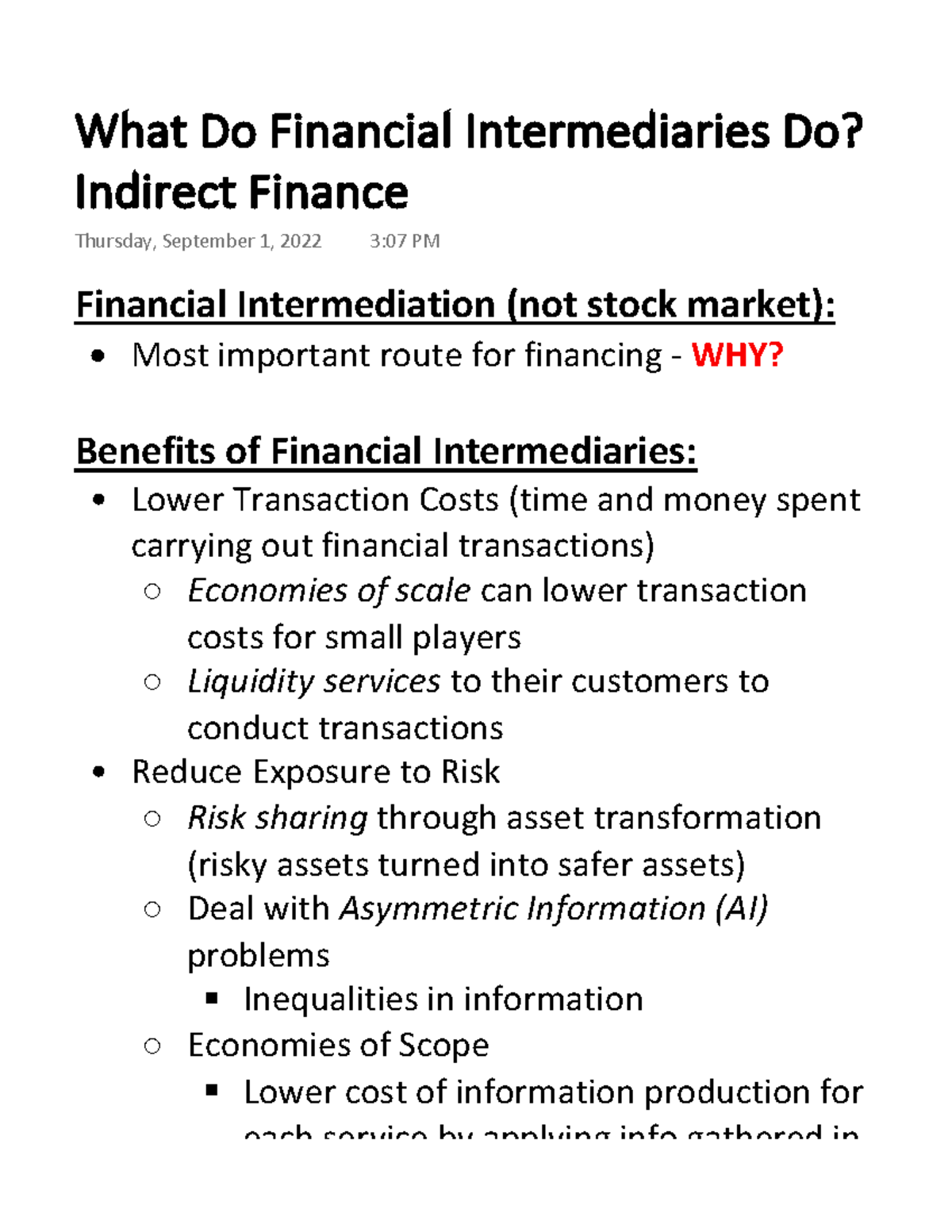 What Do Financial Intermediaries Do Indirect Finance - Financial ...