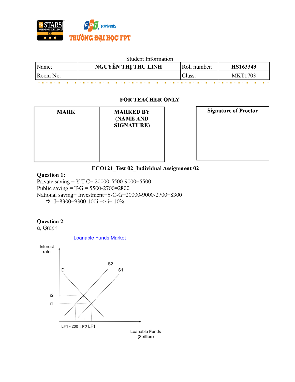 ECO121 Test 02 Individual Assignment 02 Nguyễn Thị Thu Linh - Student ...