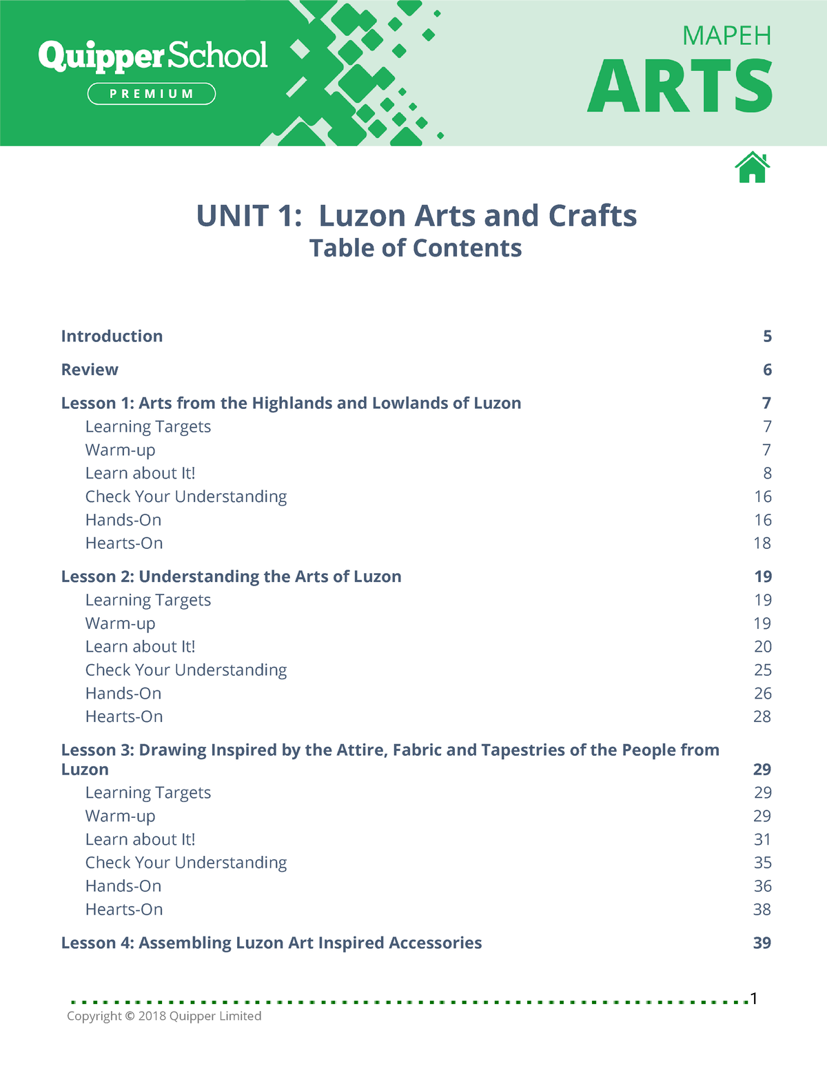 Arts 7 Mod 1 - Arts 7 Unit 1 - UNIT 1: Luzon Arts And Crafts GRADE 7 ...