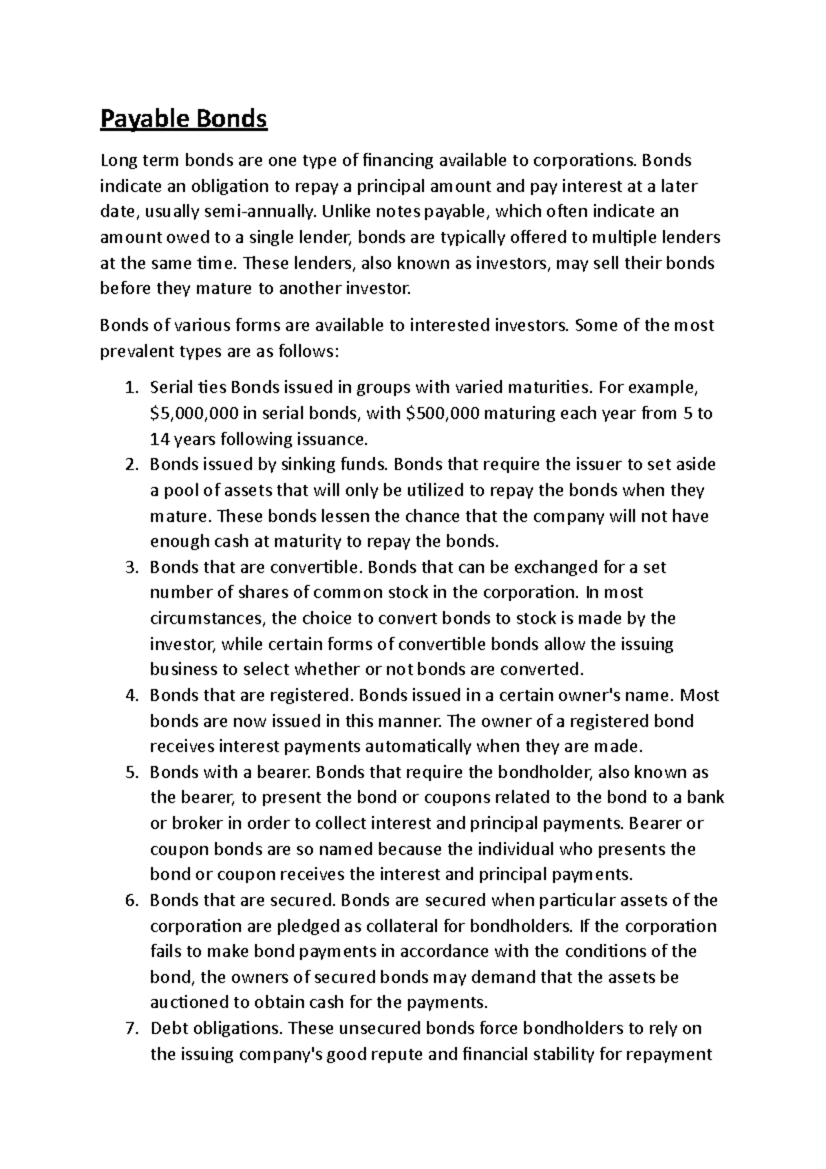 Payable Bonds Accounting Principles Notes Payable Bonds Long term