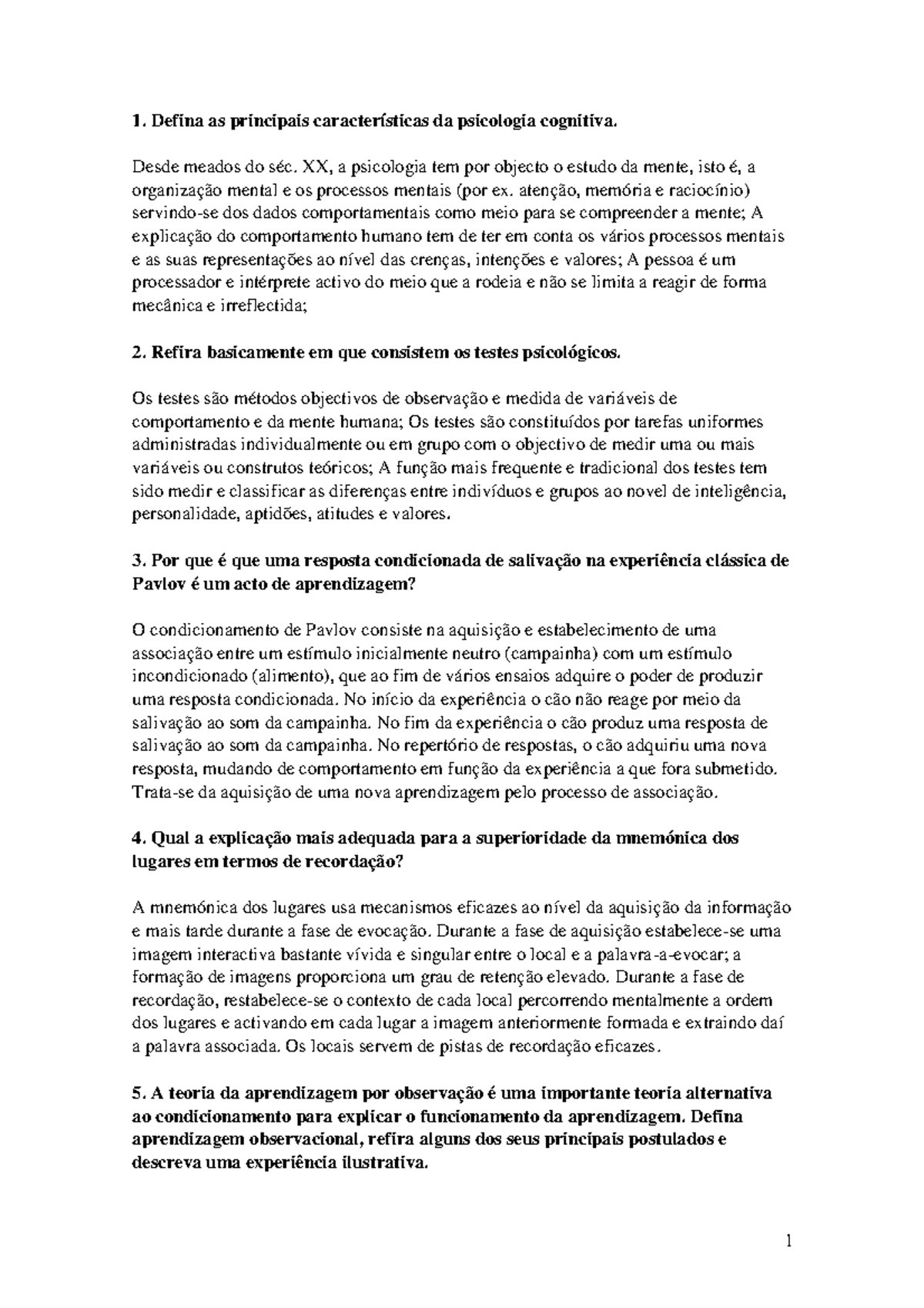 Testes De Perguntas-respondido - 1. Defina As Principais ...