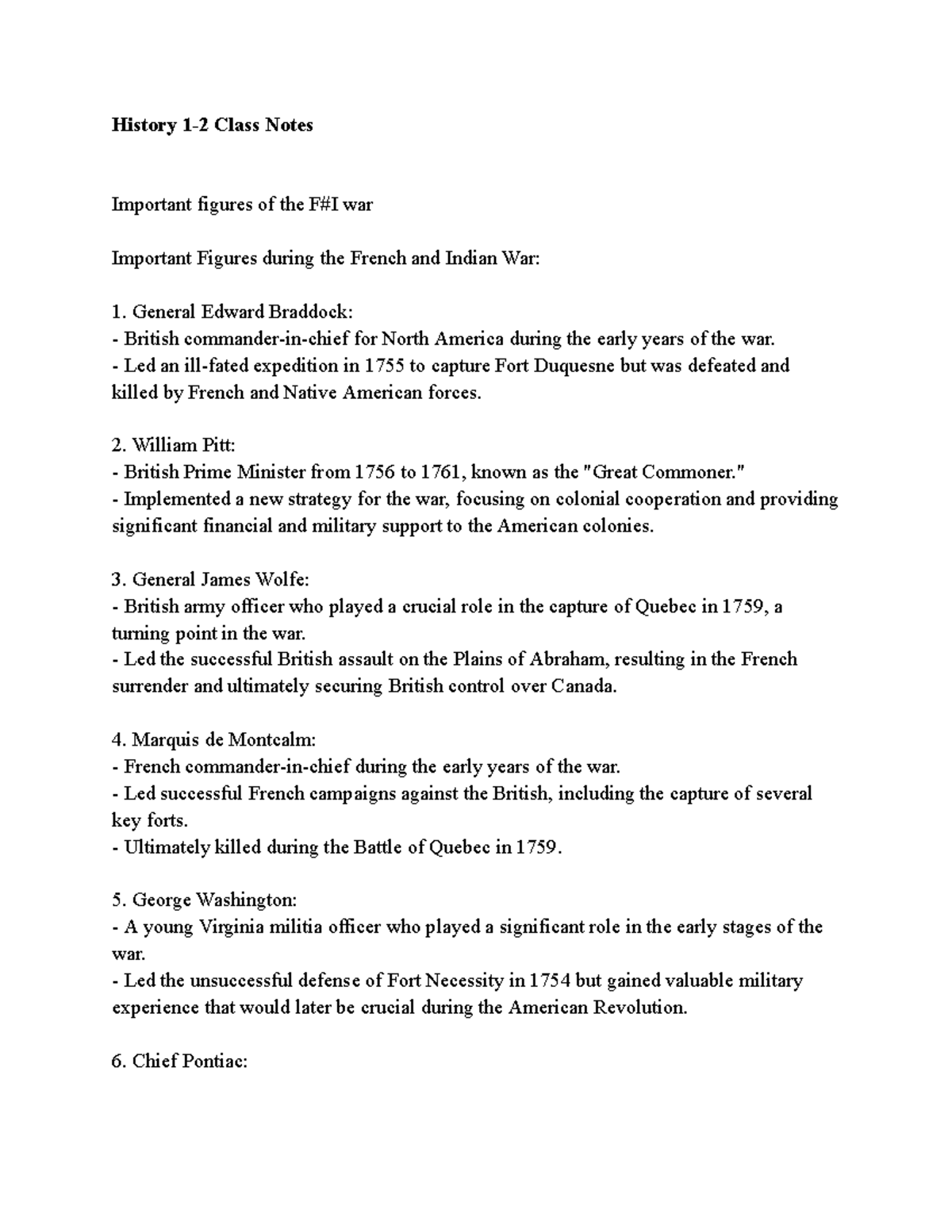 Untitled document Notes for first units of American History History