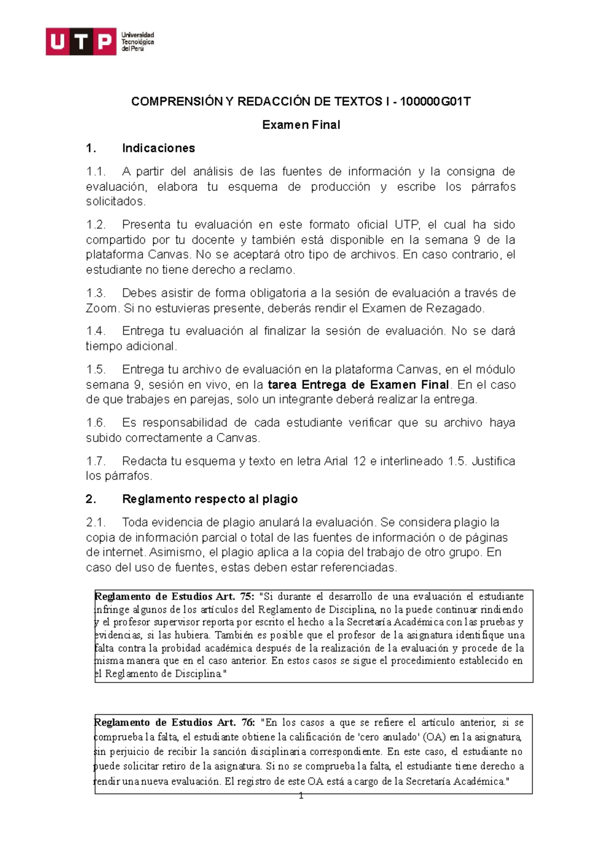 CRT1- CGT - Examen Final - Marzo 2021 - COMPRENSIÓN Y REDACCIÓN DE ...