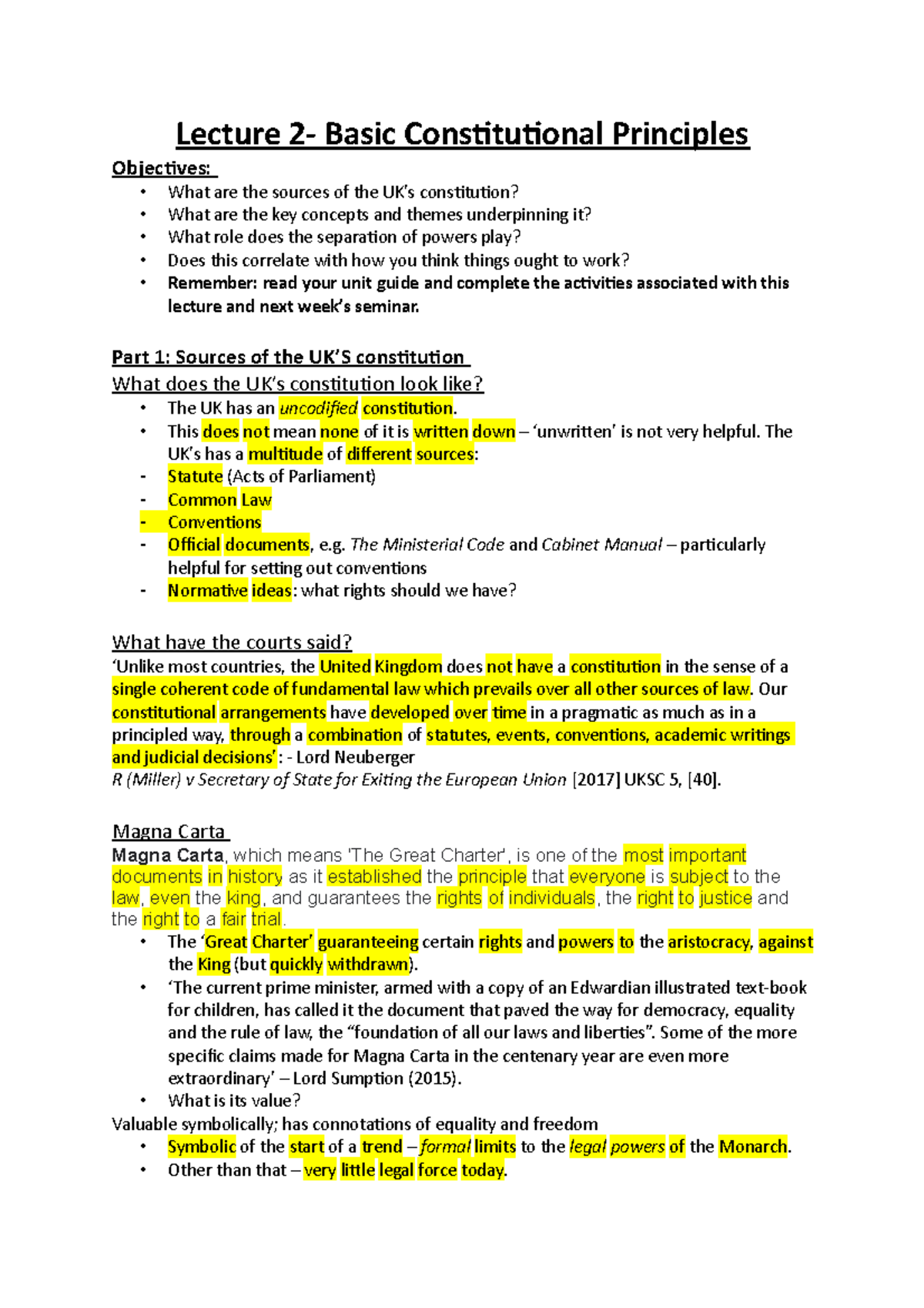 Lecture 2- Basic Constitutional Principles - Lecture 2- Basic ...