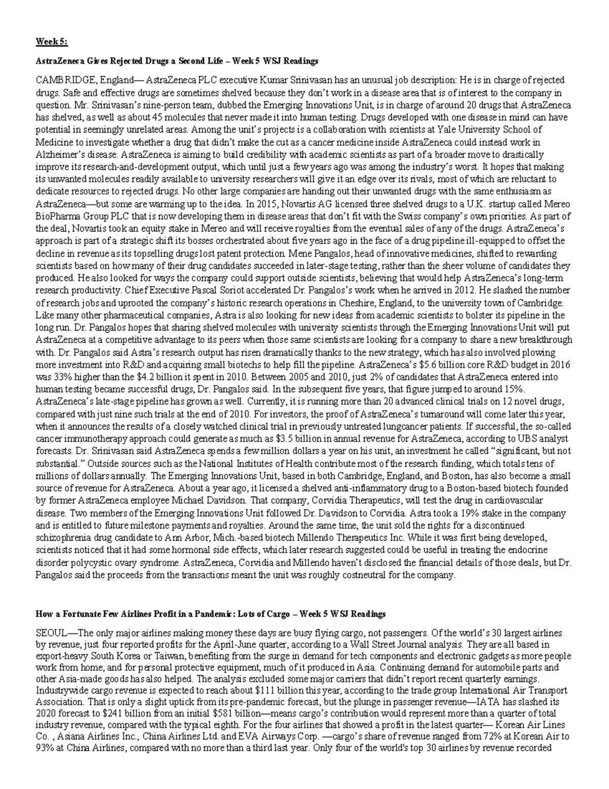 MGT 4893 Week 5 - Lecture notes Week 5 - MGT 4893 - UTSA - Studocu