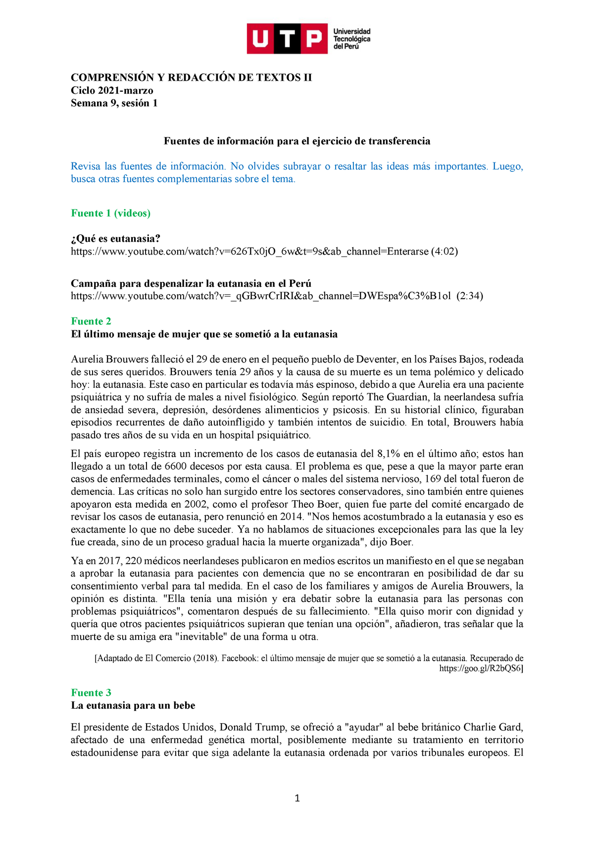 S09 S1 Fuentes De Información Ejercicio ComprensiÓn Y RedacciÓn De