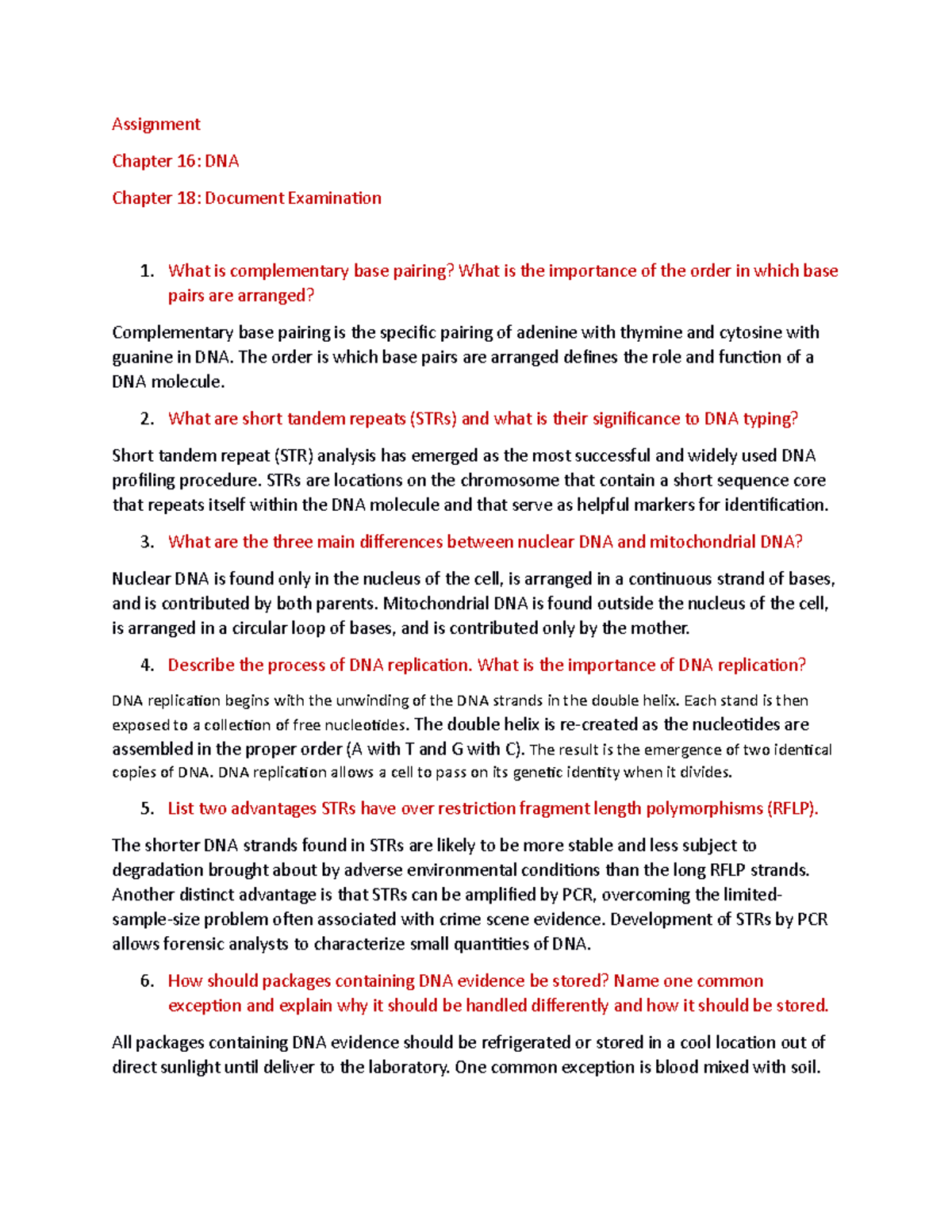 Document 12 - easy - Assignment Chapter 16: DNA Chapter 18: Document ...