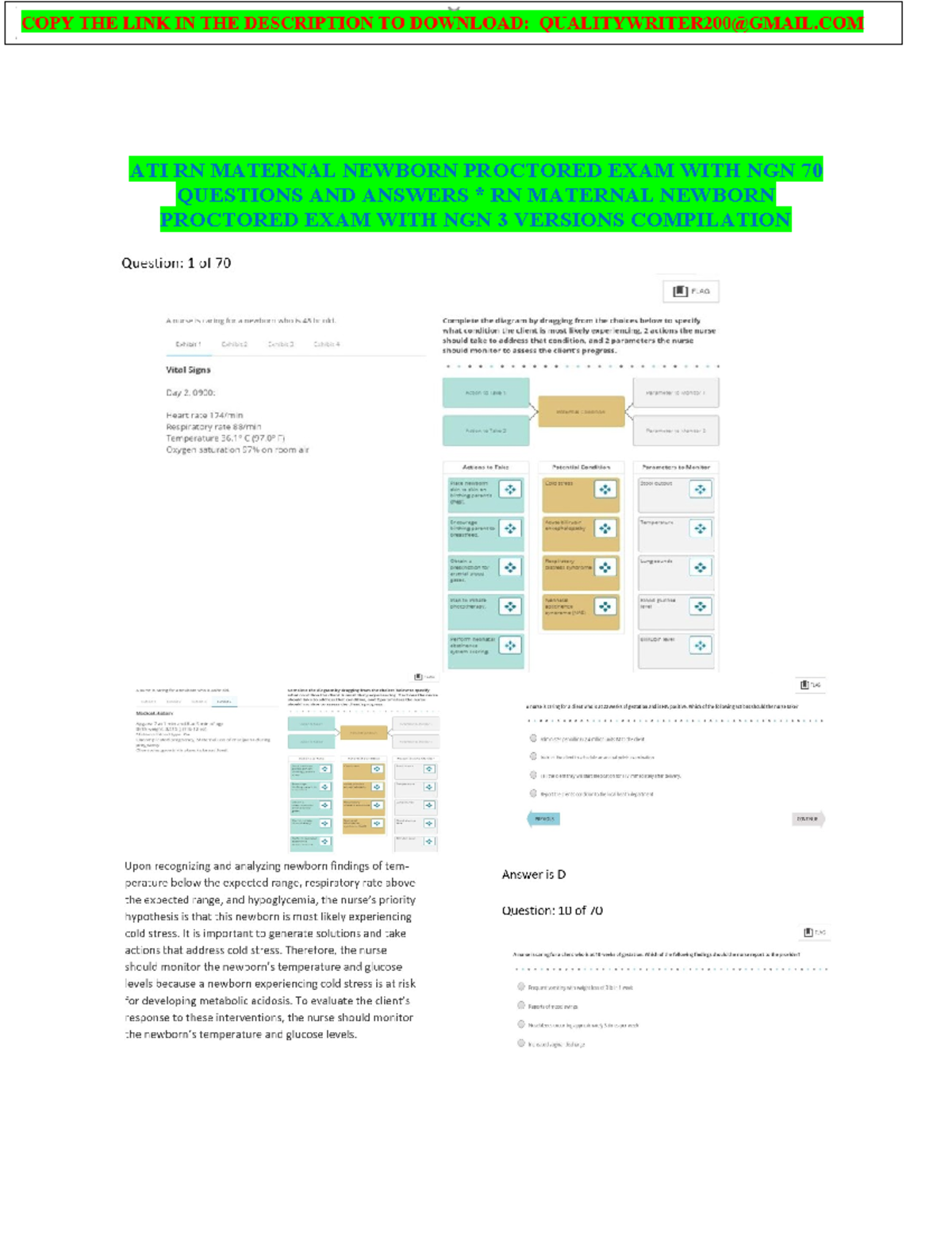 Maternal Newborn Proctored Exam 2024 with NGN 70 Essential ATI RN ...