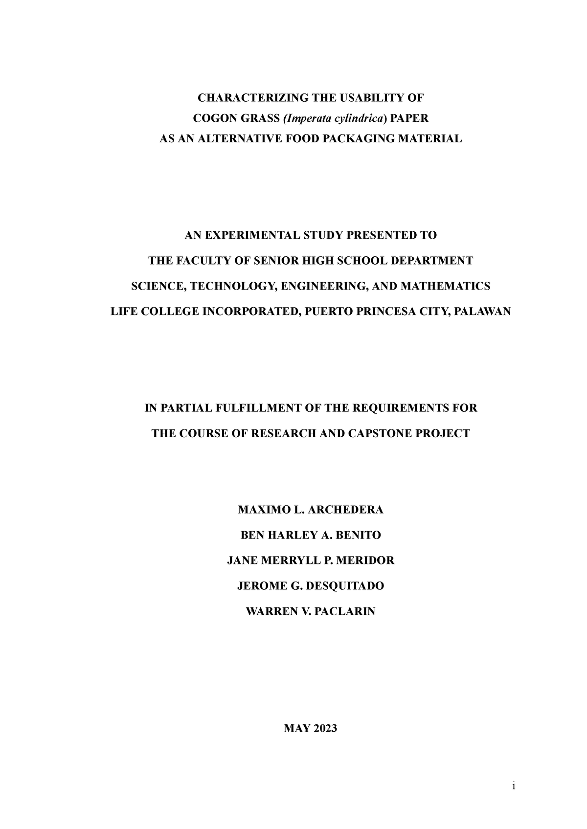 Research Proposal RP EAPP Capstone 14 - CHARACTERIZING THE USABILITY OF ...