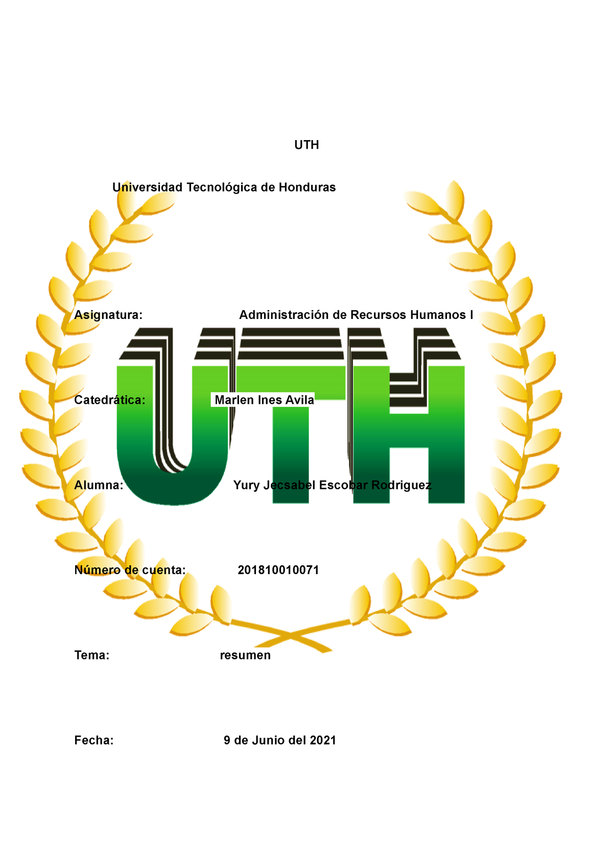 Tarea2 del primer parcial UTH Universidad Tecnológica de Honduras