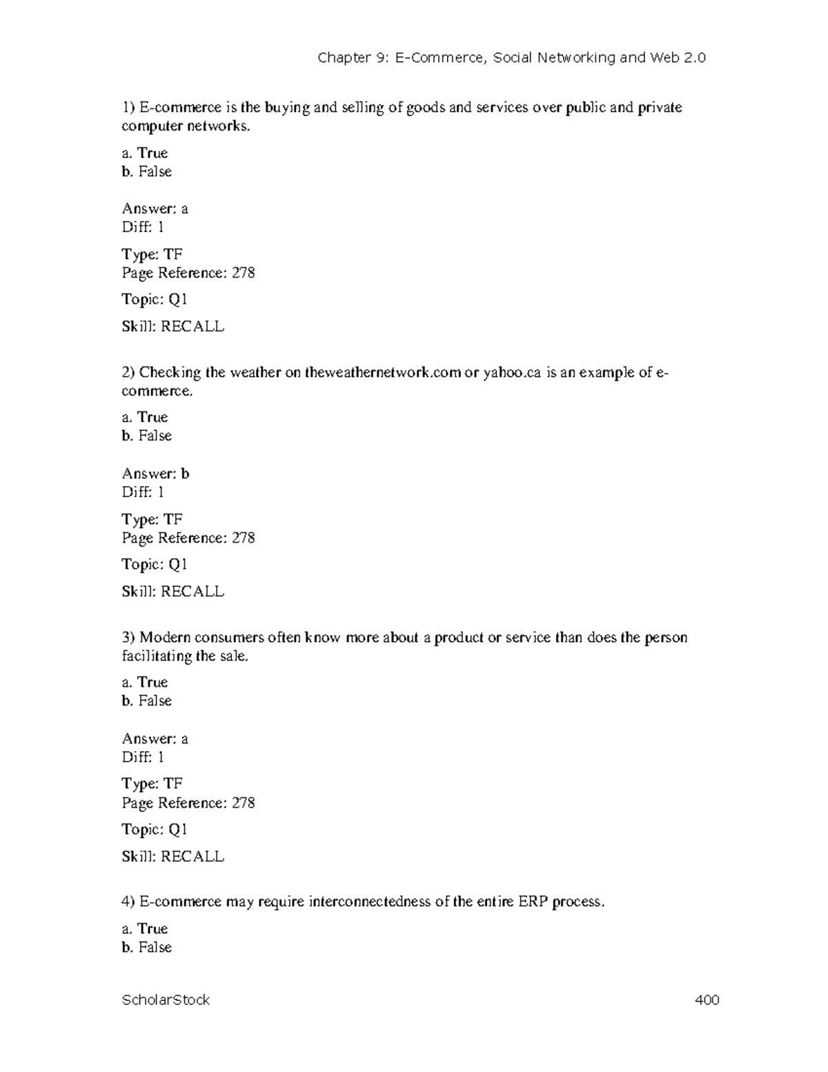 Chapter 09 V1 Practice - E-commerce Is The Buying And Selling Of Goods ...