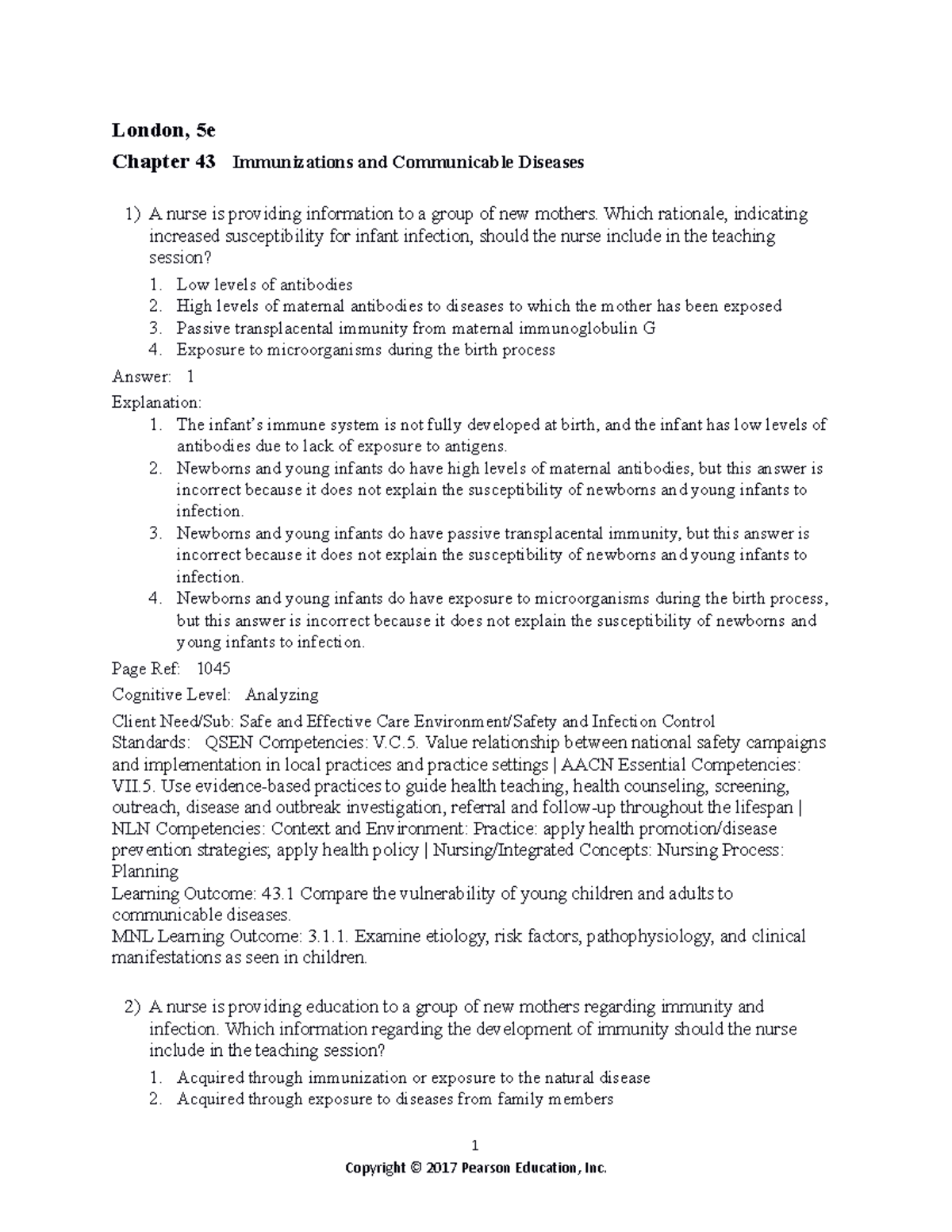 chapter 43 medical - London, 5e Chapter 43 Immunizations and ...