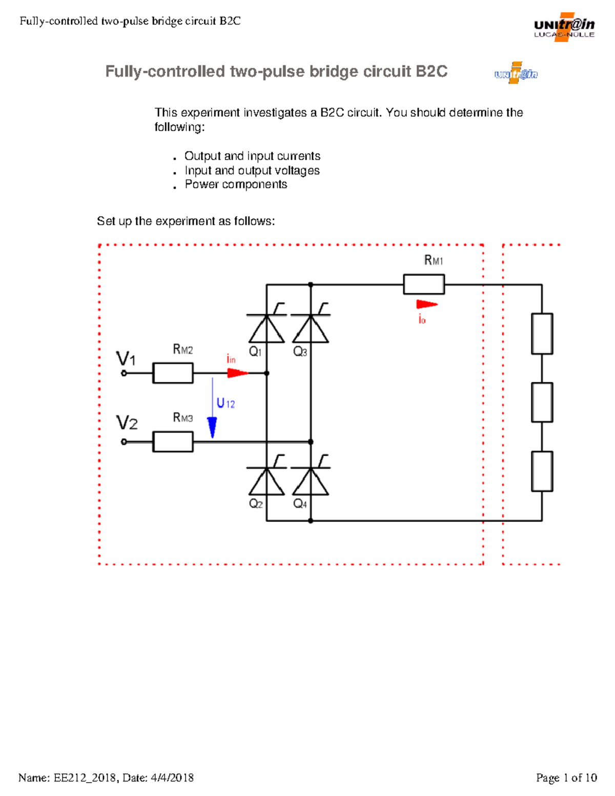 L6 Set up the experiment as follows Fullycontrolled twopulse
