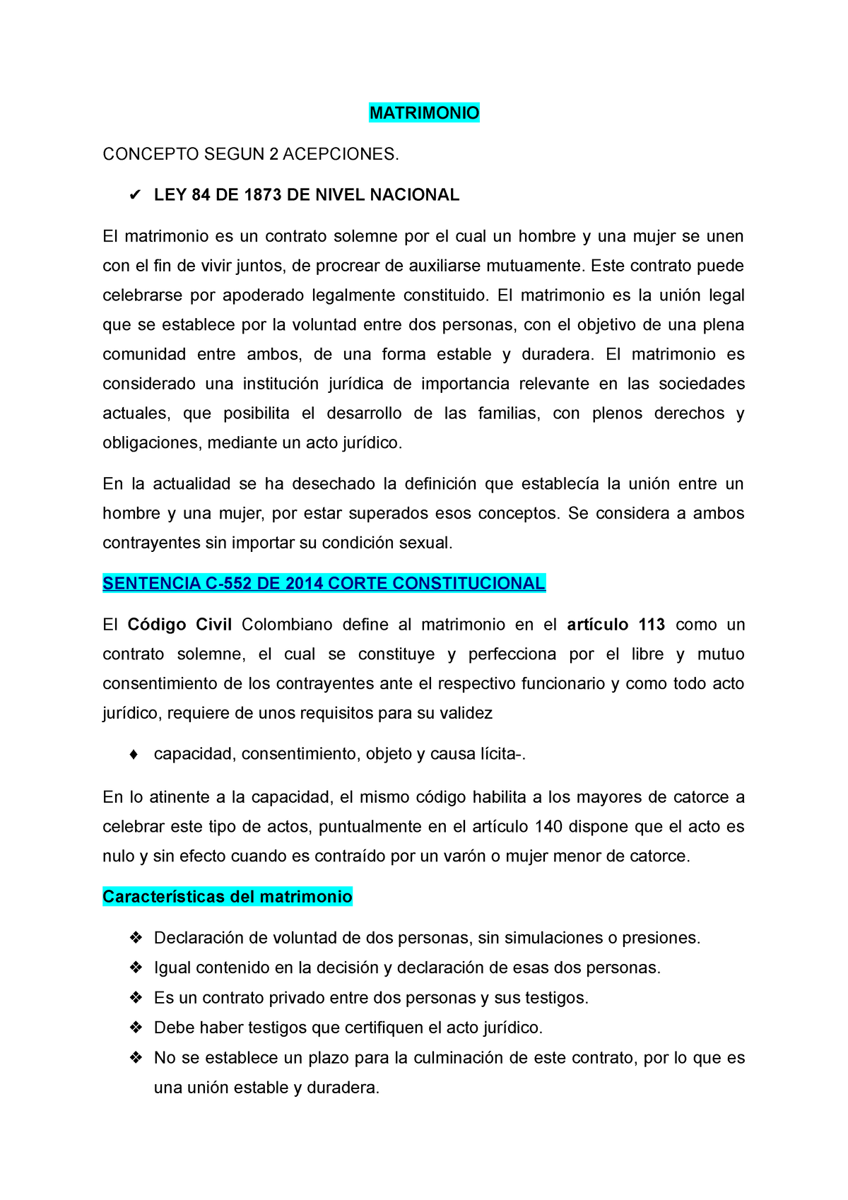 El Matrimonio Civil, Sus Efectos, Características - MATRIMONIO CONCEPTO ...